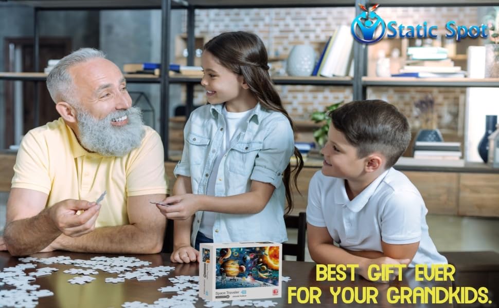 Static Spot Outer Space Puzzle - 1000-Piece Jigsaw Puzzles for Adults & Kids - Planets, Galaxy, Astronomy Design - Precision-Cut Board Pieces - Fun Mind Activity for Family, Friends - 27.56x19.69-Inch 3