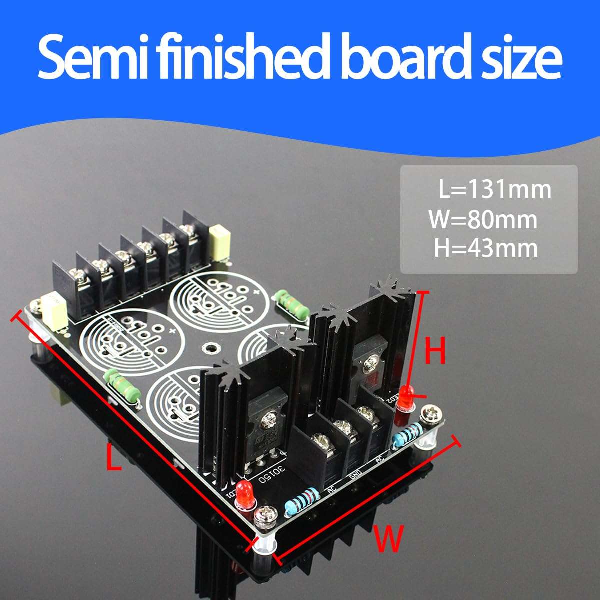 Semi-Finished 4-Capacitor Welded Schottky Rectifier Filter Power Board, 120A Rectification and Filtering Power Supply Board 4
