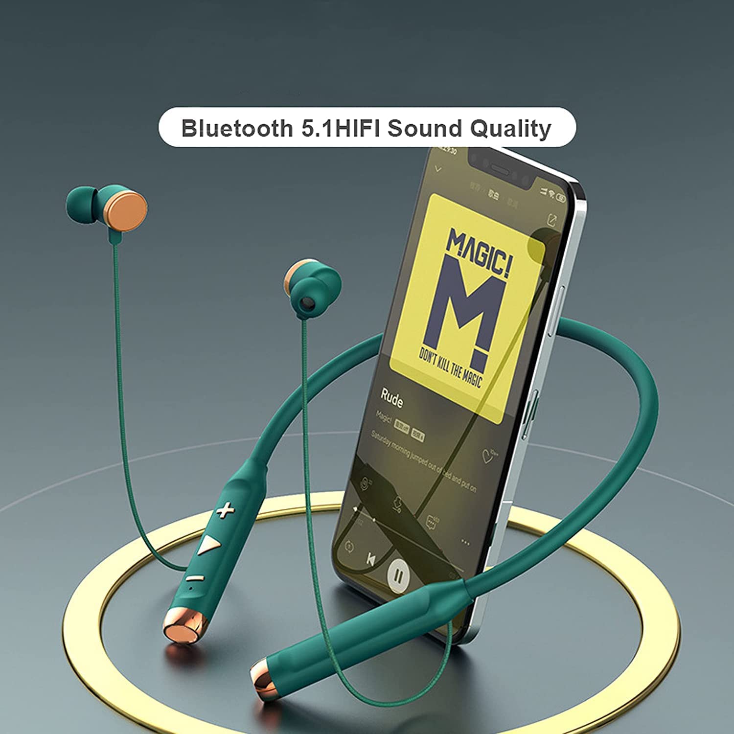 Wireless Neckband for Oppo Neo 5 / Oppo Neo5 Bluetooth Headphone with Mic Noise Isolating Stereo Sweatproof Professional Bluetooth 5.1 Hi-Fi Gaming Sound Hands-Free Calling H17 KC6 - 60 Hour Genuine Playtime, Black 6