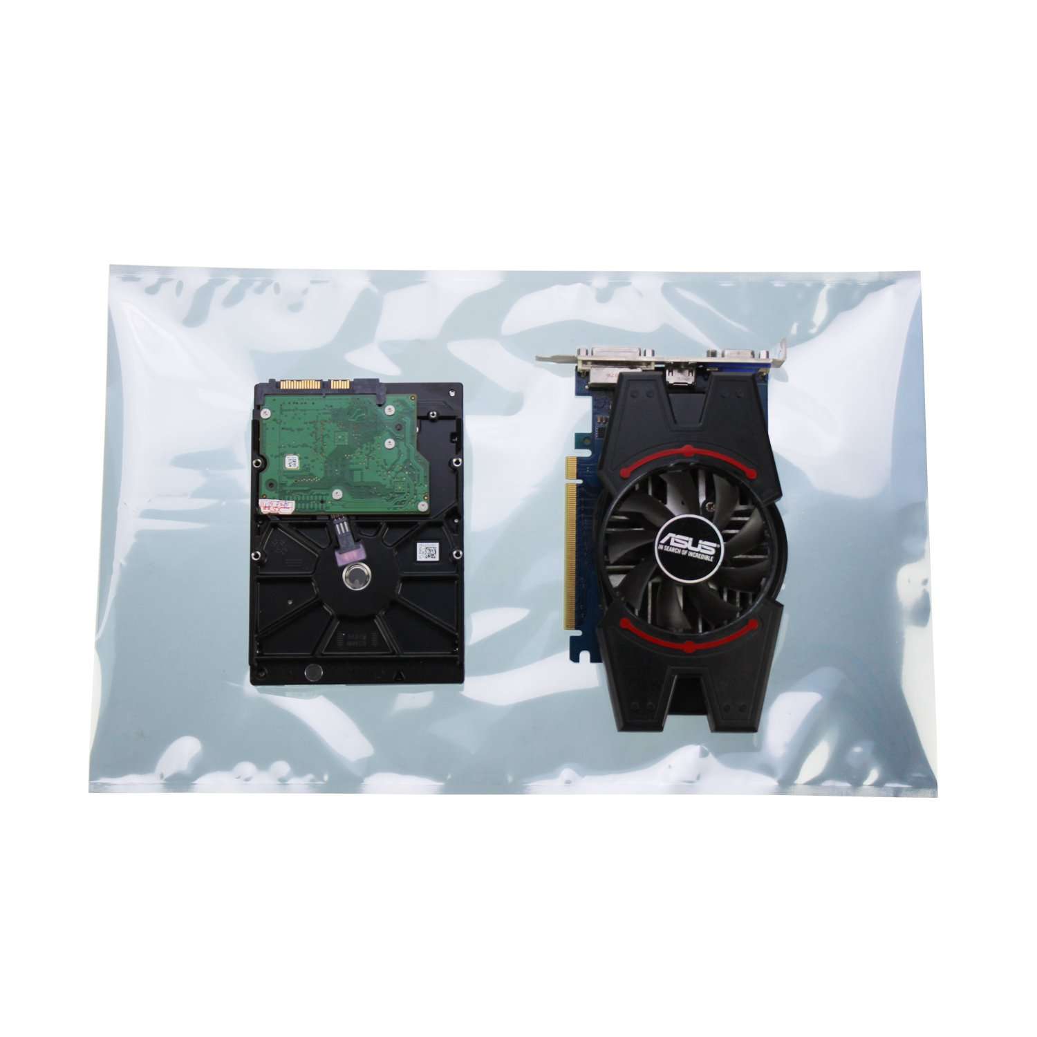 LJY 20 Pieces Antistatic Bags with Top Open for Motherboard Graphics Video Card LCD Screen with Labels, 25.5 x 40 cm / 10 x 15.7 inch 4