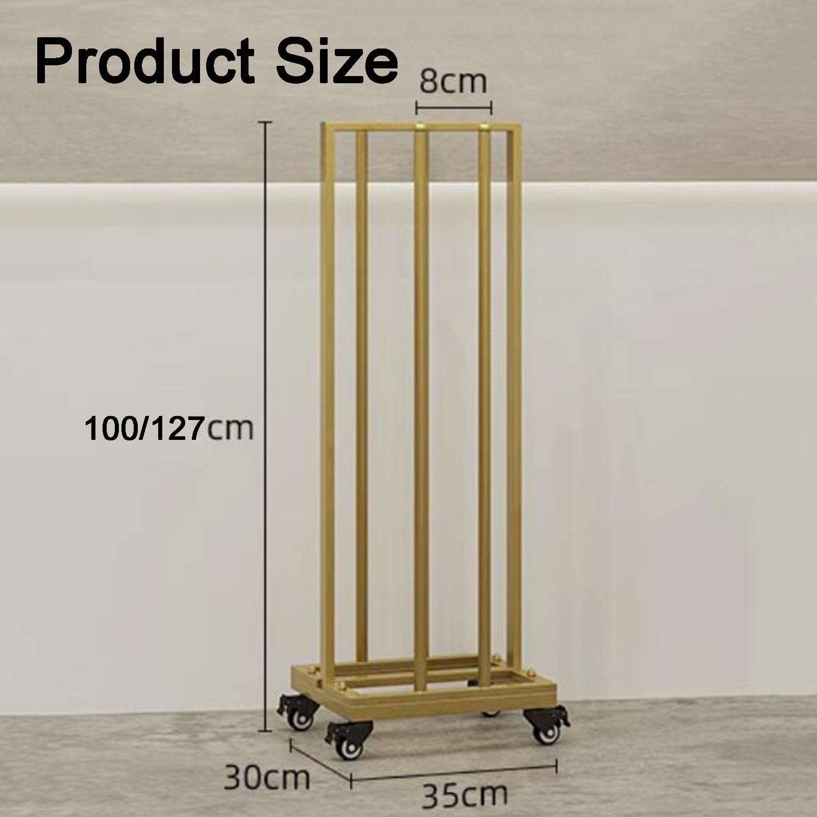Clothes Hanger Stacker,Hanger Storage Cart,Floor-Standing Movable Clothes Hanger Storage Rack,for Clothing Stores,Laundry Rooms,Closets(Gold,35x30x100cm) 3