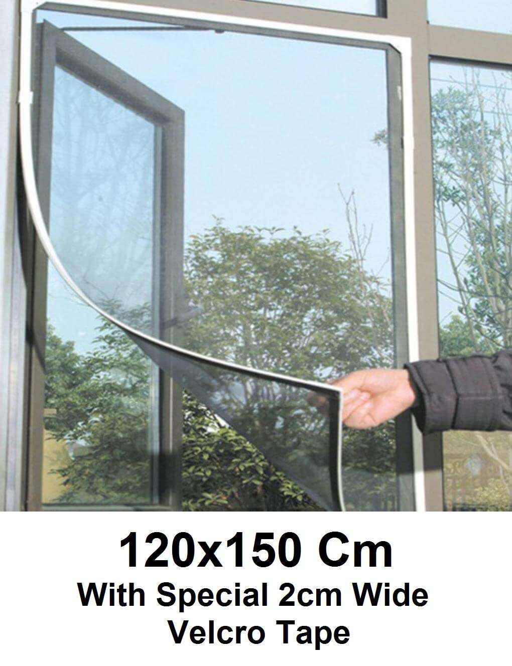 Divayanshi Window Net 4/5ft(120/150cm) 47/59in(White) Window Net (4 Unit) Insect Repellent Insect Fly Bug Mesh Screen- Velcro Model 3