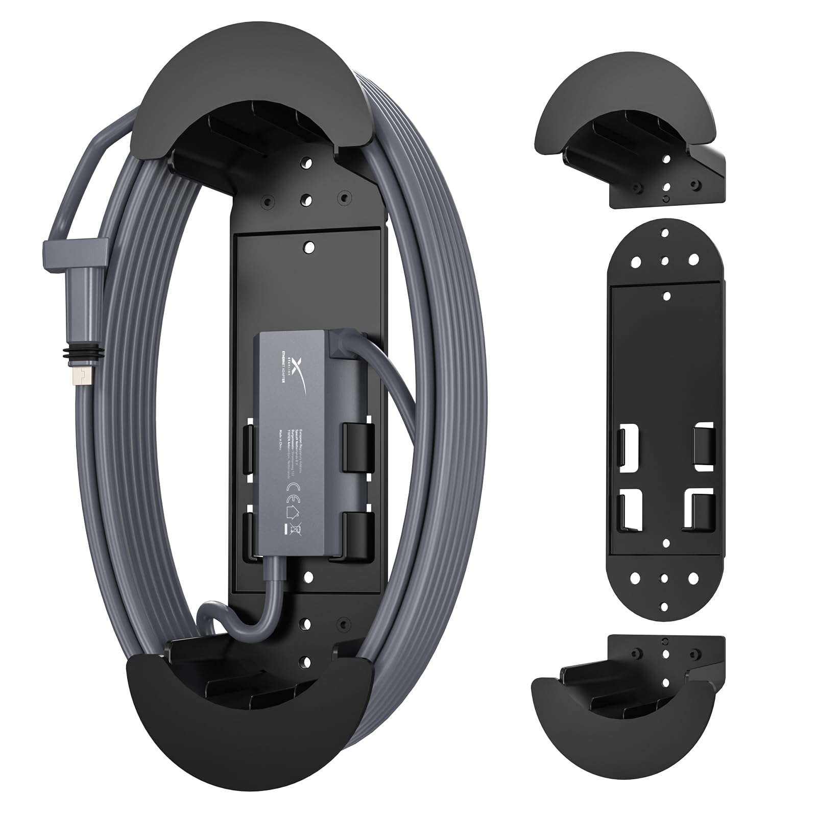 XLTTYWL Starlink Ethernet Cable Caddy, Starlink Mounting Kit ABS Stability Starlink Gen 3 Cable Management Accessories for StarLink Cable and Starlink V2 Ethernet Adapter(Black) 1