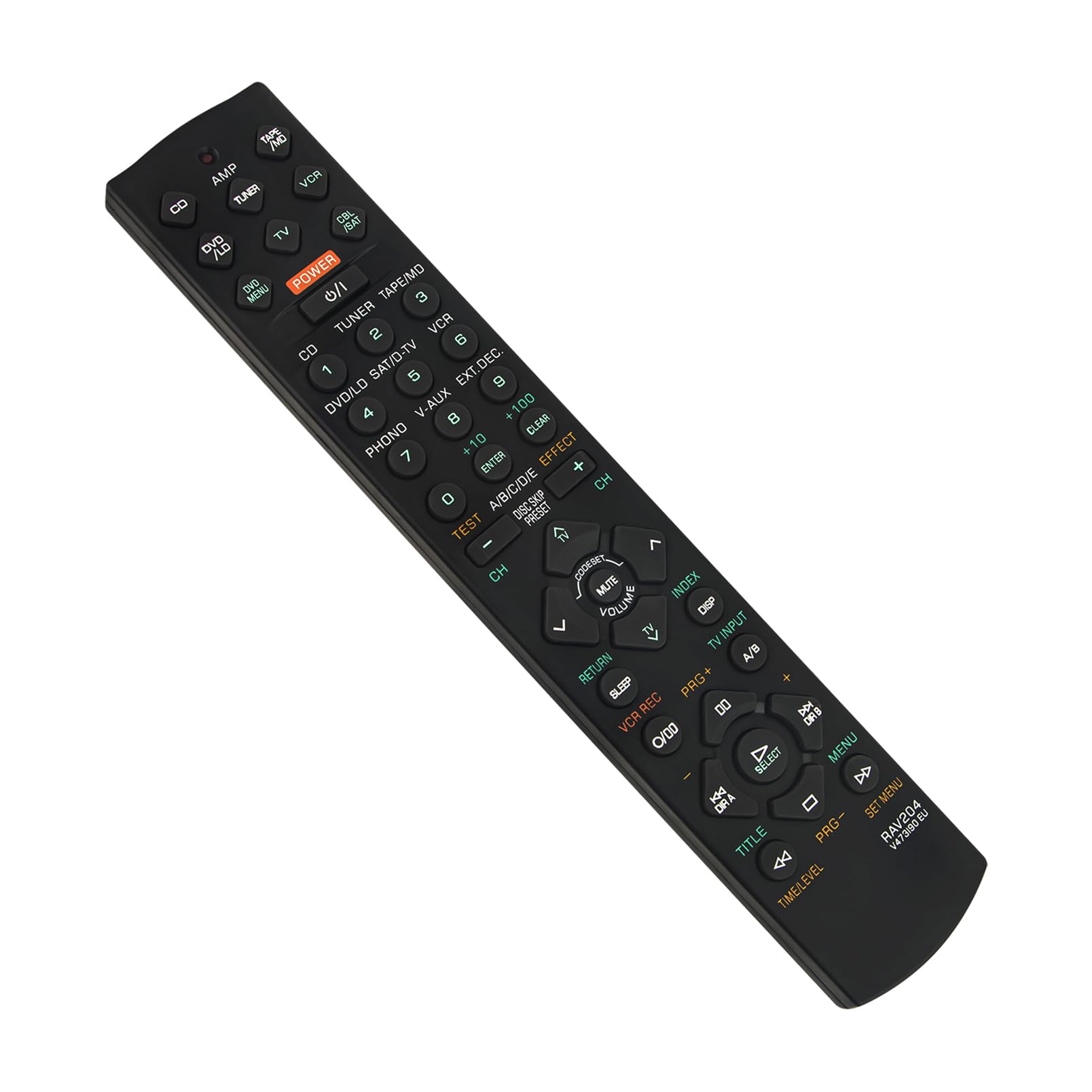 RAV204 V473190EU Replace Remote Control Compatible with Yamaha AV Receiver RX-V496RDS RX-V496 HTR-5240 HTR-5240RDS RX-V496EDS Speaker YHT-17 YHT-23 YHT-33 Surround Sound Home Theater System