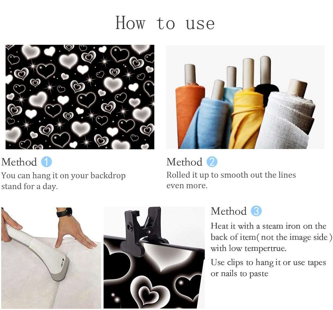 Black Heart 2000s Backdrop Banner Sweet Y2K Photography Background Early 2000s Party Decorations Photo Banner Props Supplies (Black, 8x6FT(2.4m x 1.8m)) 6