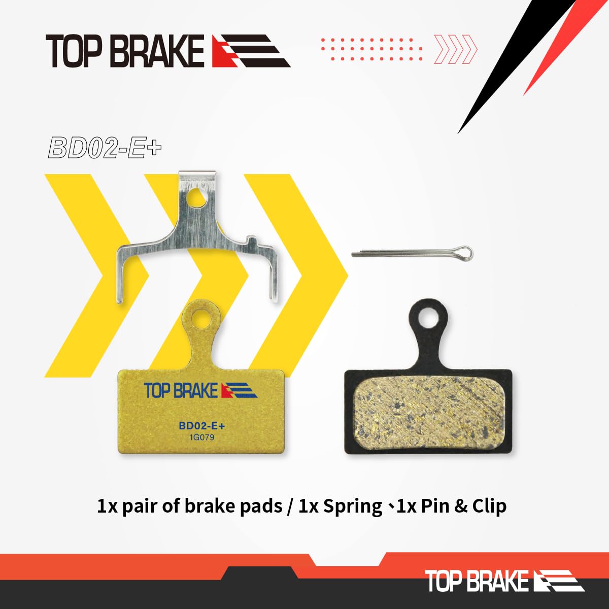 TOP BRAKE Disc E-Bike Brake Pads Compatible with Shimano XTR M9000/9020 Deore XT M785/M8000 |E-Bikes, E-MTB, Bike Parking | E-Bike Compound, Long Lasting, Premium E+ Version, Gold (PIN Included) 4