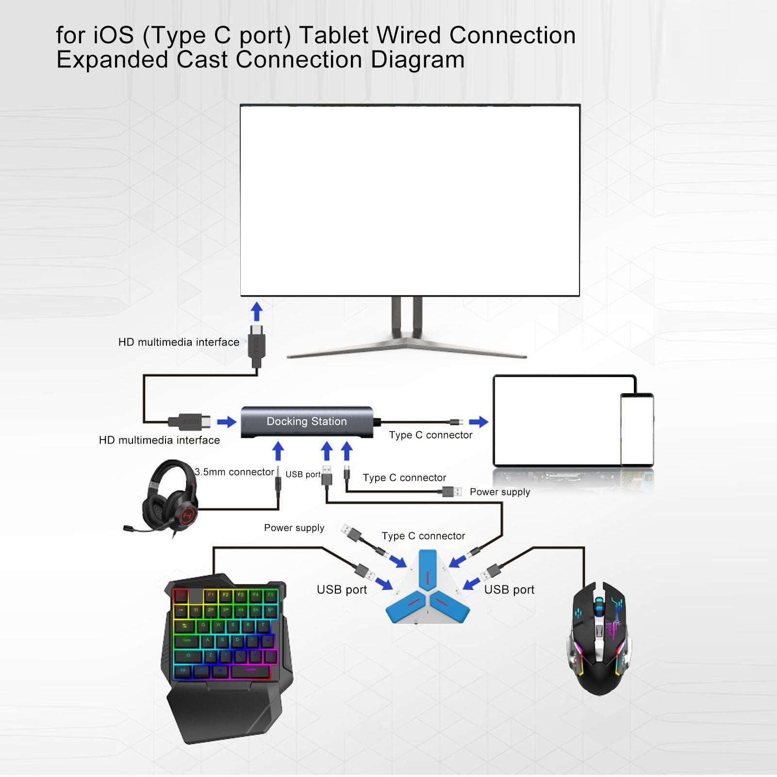 Mobile Game Converter, PUBG FireCall of Duty, RGB Backlit Keyboard, High Sensitivity Gaming Mouse, Screen Casting, While Playing 6