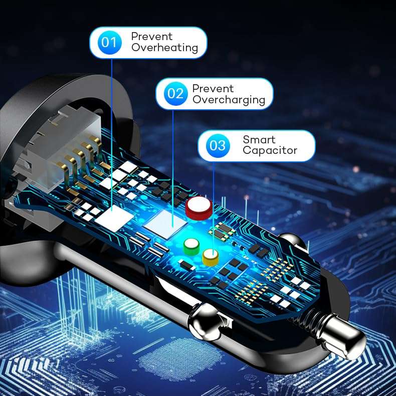 FouceClaus Radar Detector Power Charger Cord for Escort Valentine One V1 Beltronics Uniden R3/R4/R7/R8, Passport and More, Power Adapter for RJ11 Radar Detectors with Dual USB Ports 6