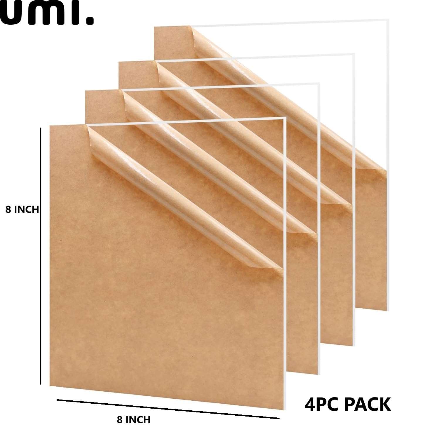 Umi. 2mm Clear Transparent Plexiglass Acrylic Sheet for DIy Crafts, Signs and Home Decor (A4 size (3pc)) 3