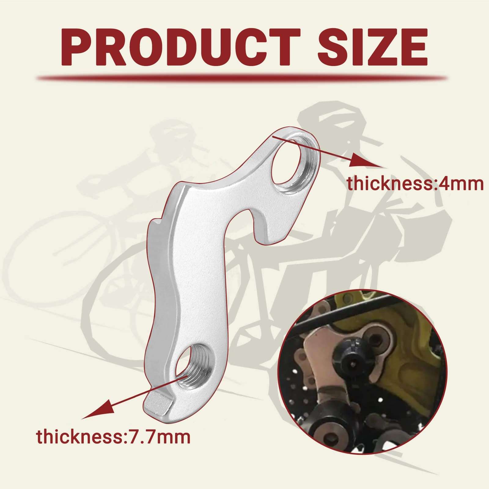 2 Pcs Universal Derailleur Hanger for Cyclocross Bike, Hybrid Bike, Mountain Bike, Road Racing Bike 5