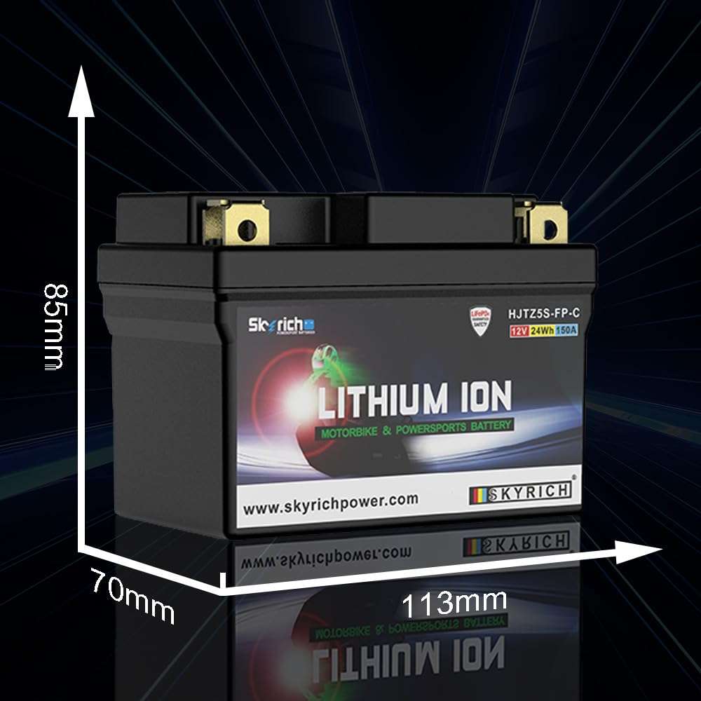 Skyrich HJTZ5S-FP-C Lithium Motorcycle LiFePO4 Battery,12V 2Ah 120A,KTM TRIUMPH,79111053000,T2504269,T2502919,Genuine OEM Part,EUDURO, Motocross, Freeride, Offroad, Dirt Bikes,Powersports 3