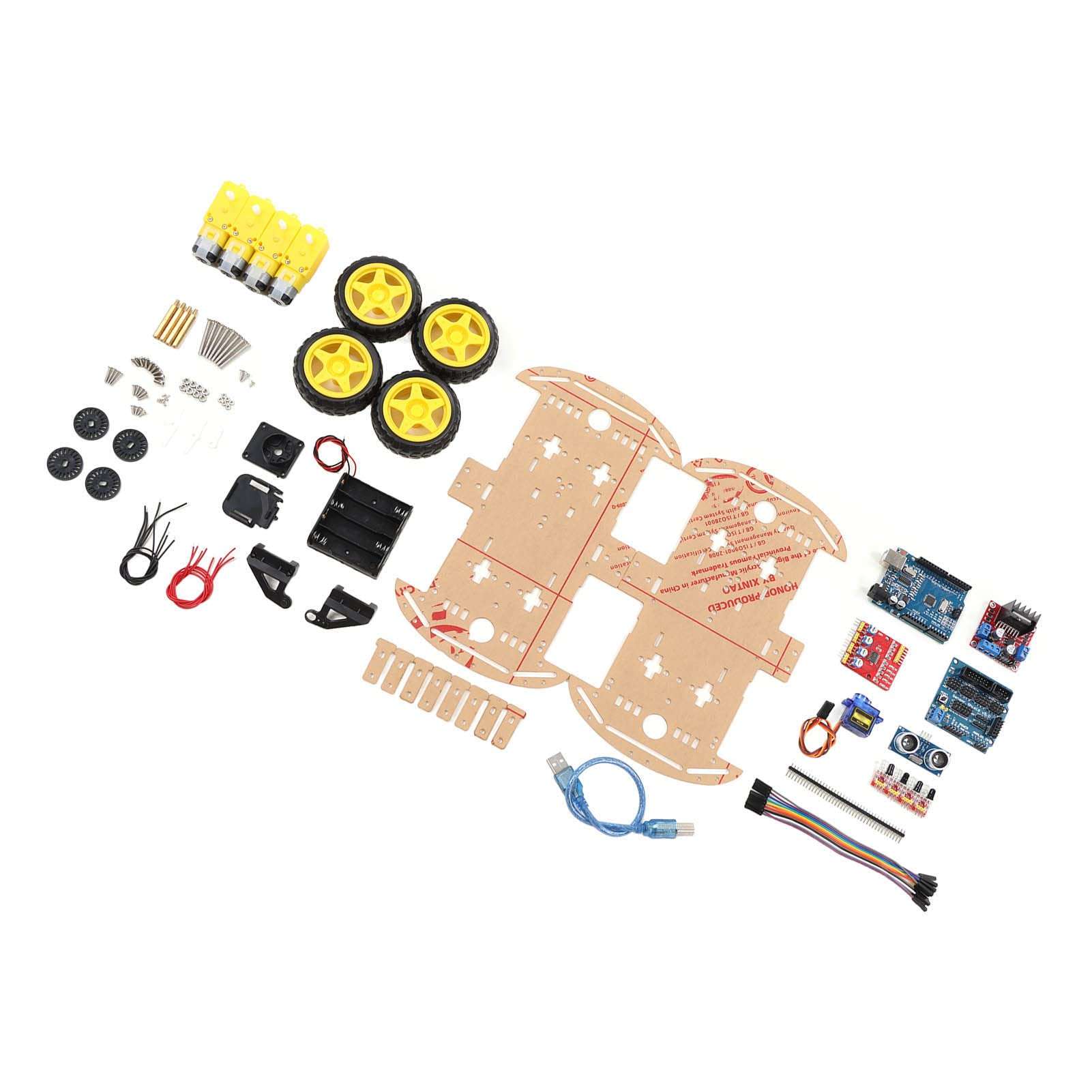Respicefinem Stable Robot Kit 25. 0×17. 0×5. 0 Smart Robot Car Chassis Kit Tracking Motor Robot Smart Car for 4Wd Smart Robot Car Chassis Kit Control 6