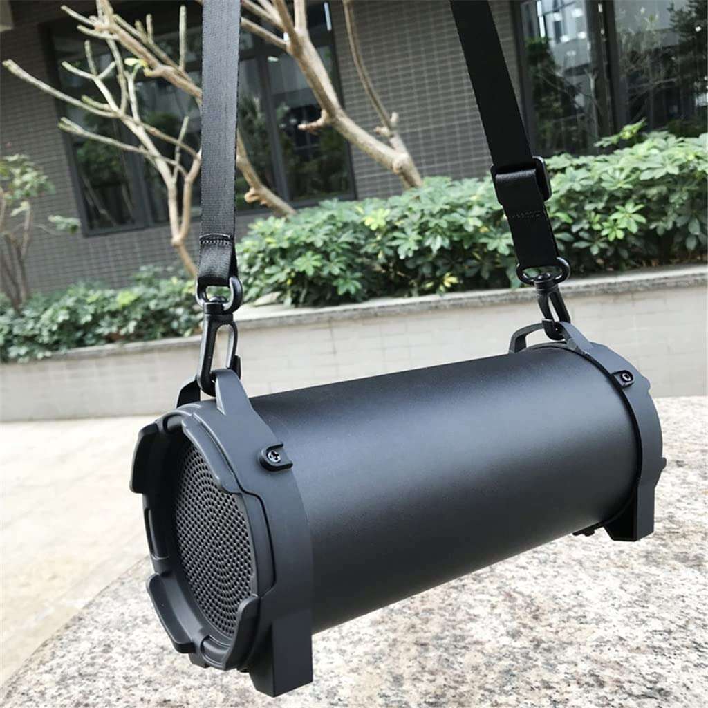 TROGN Wireless Bluetooth Speaker Portable Multi-Function Outdoor High-Power Stereo Subwoofer Supports FM Radio TF U Disk (Color : Black, Size 5