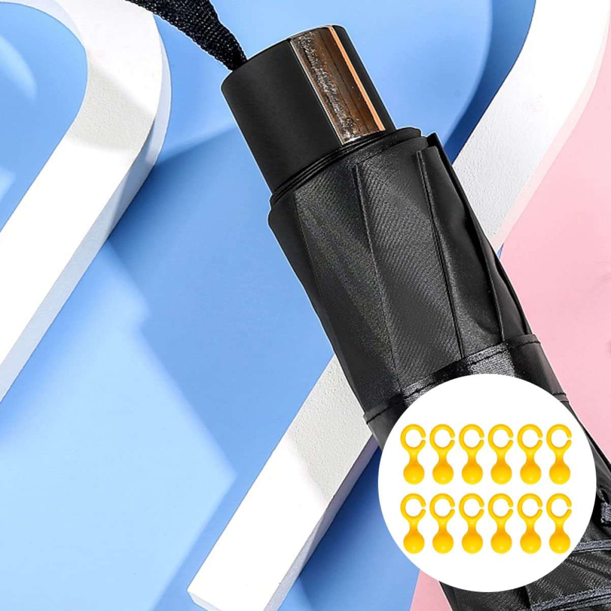 Cabilock 2sets Creative Umbrella Pendant Punch- Umbrella Holders Umbrella Holder for Table Foldable Umbrella Clip Hook Desk Umbrella Holder Hook Organizer Rain Gear Storage Clip S 12pcs*2 6