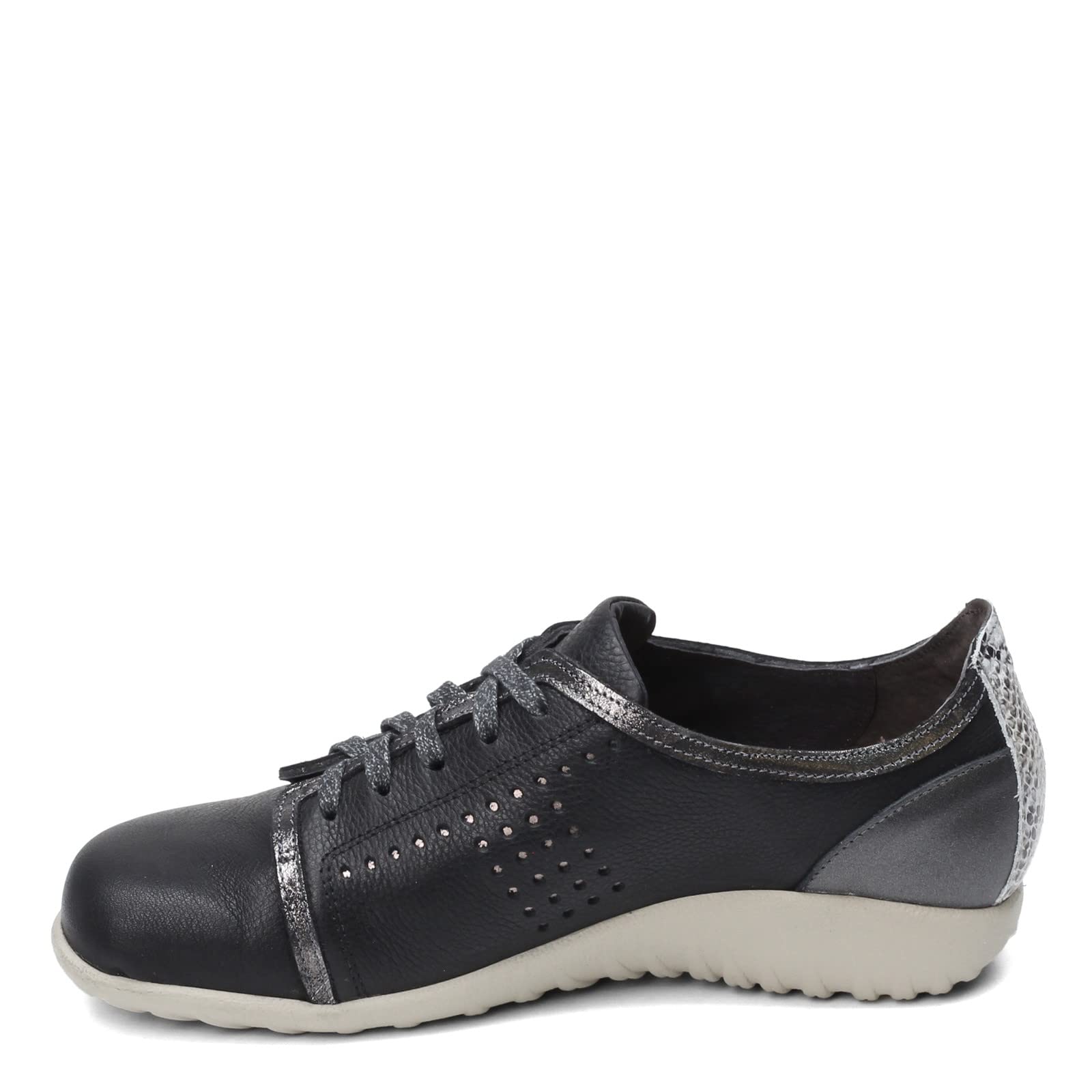 NAOT Women's Avena Shoe Soft Black Lthr/Gray Cobra Combo 6 M US 5