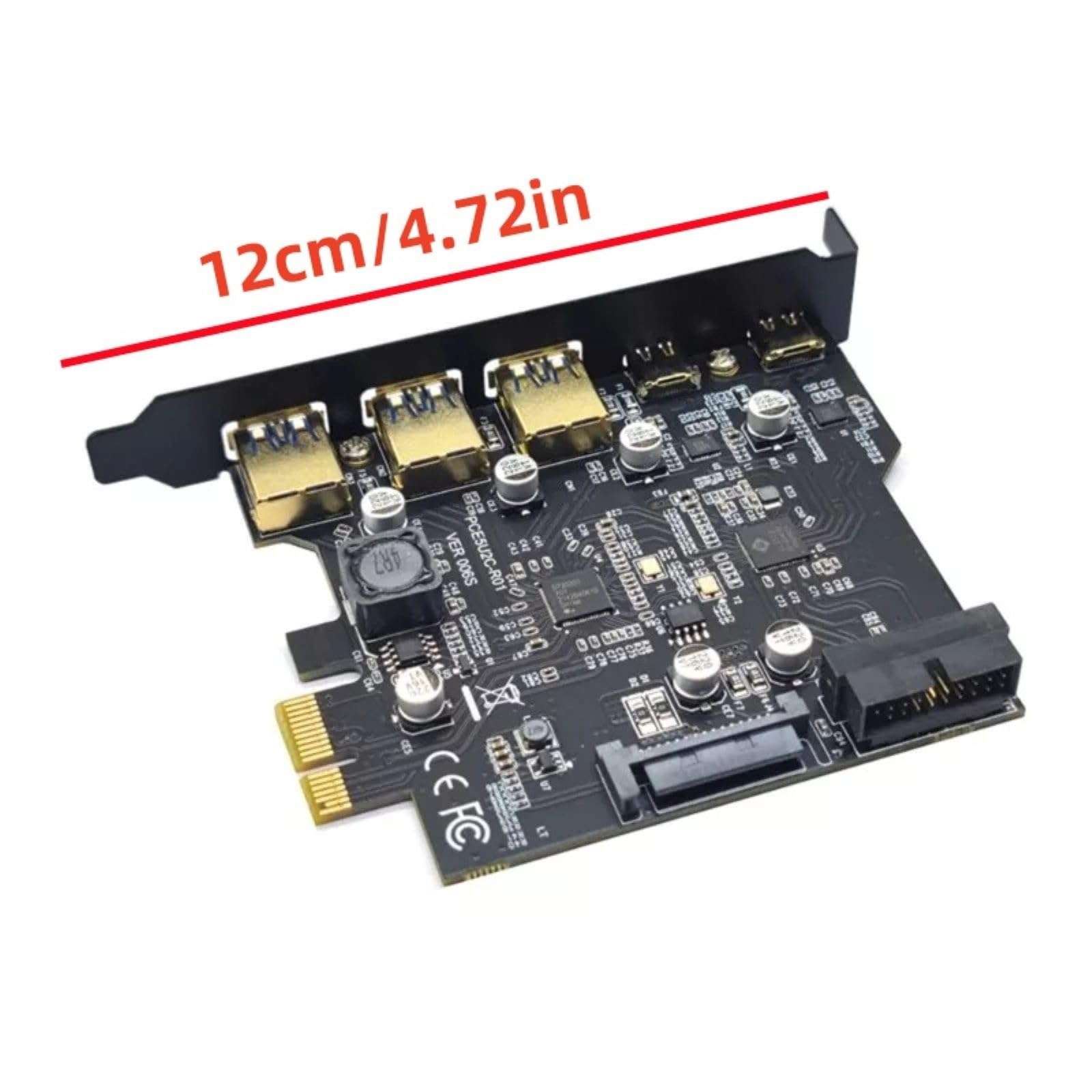 3*USB-A+2*Type-C Expansion Card, 19 Pin Socket Expansion Card 6