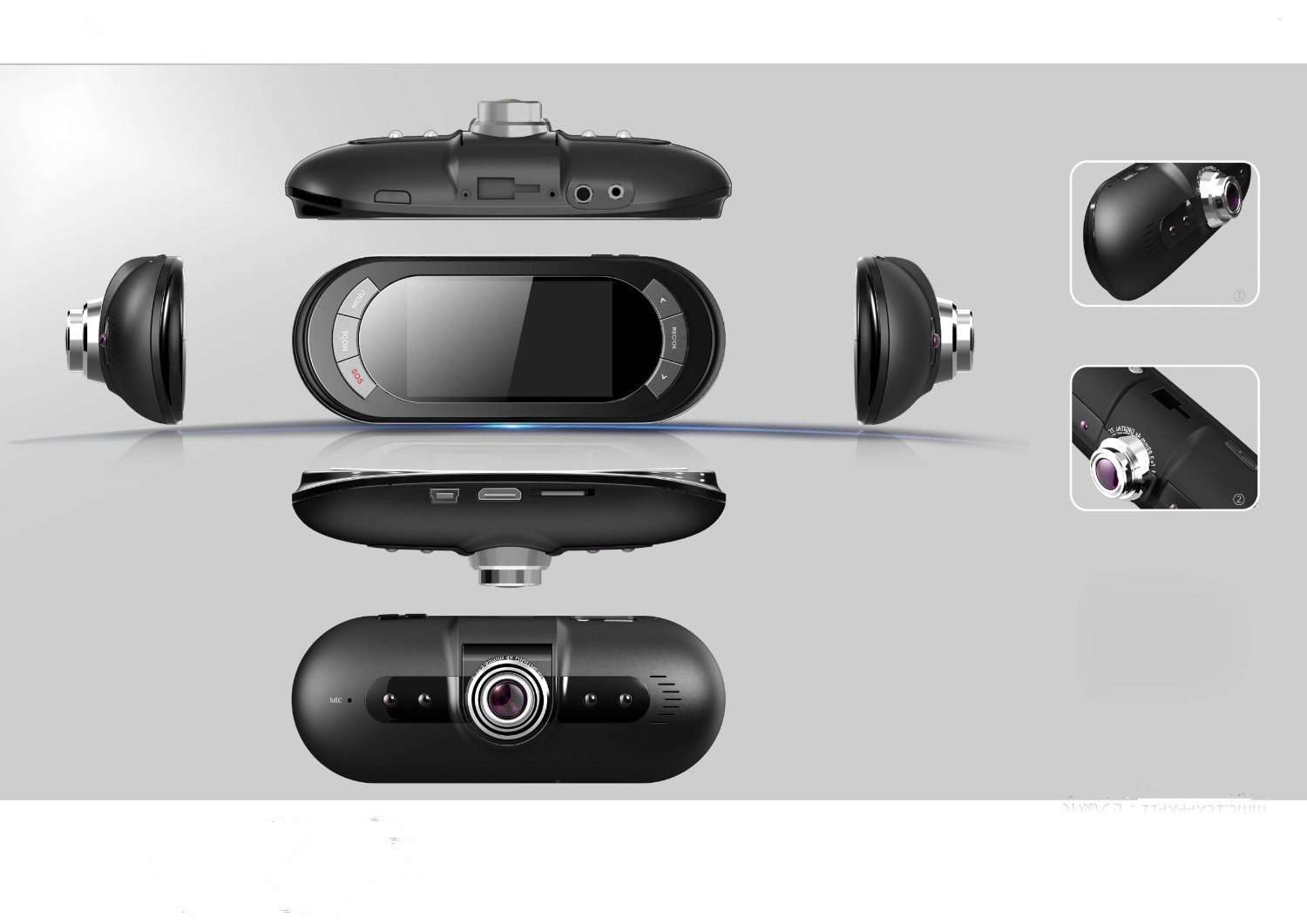 D-CLICK TM Newest HD 1080P 2.7" 16:9 LCD Dash Board Camera Car HD DVR Video Recorder G-Sensor with Four F4 LED White Lights (Cam 1) 1