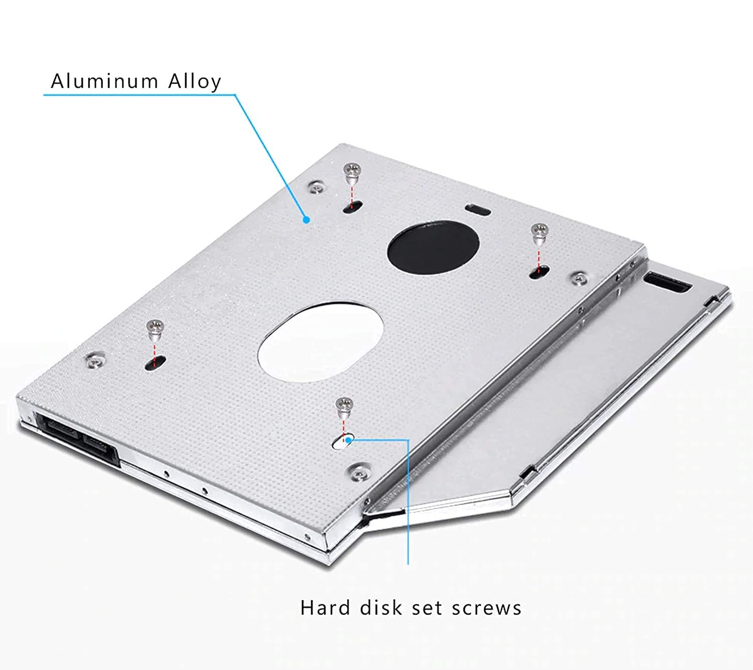 Wefly SATA 22 Pin HDD HD Hard Disk Drive Caddy Case for 9.5 mm Universal Laptop CD/DVD-ROM Optical Bay 3