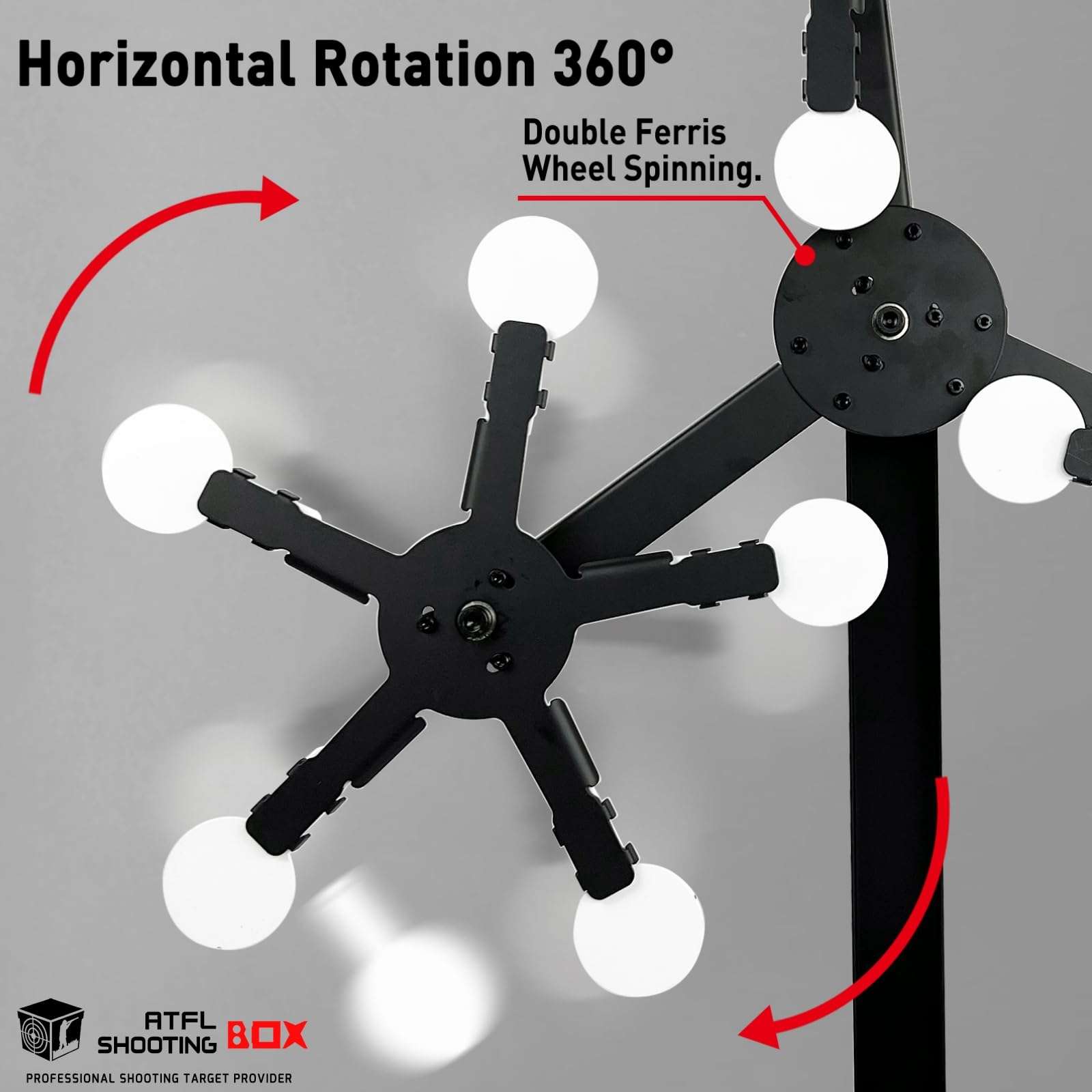 Atflbox Three Star Rotate The Metal Shooting Target Stand with 15 Steel Plates for Pistol Airsoft BB Guns Practice 5