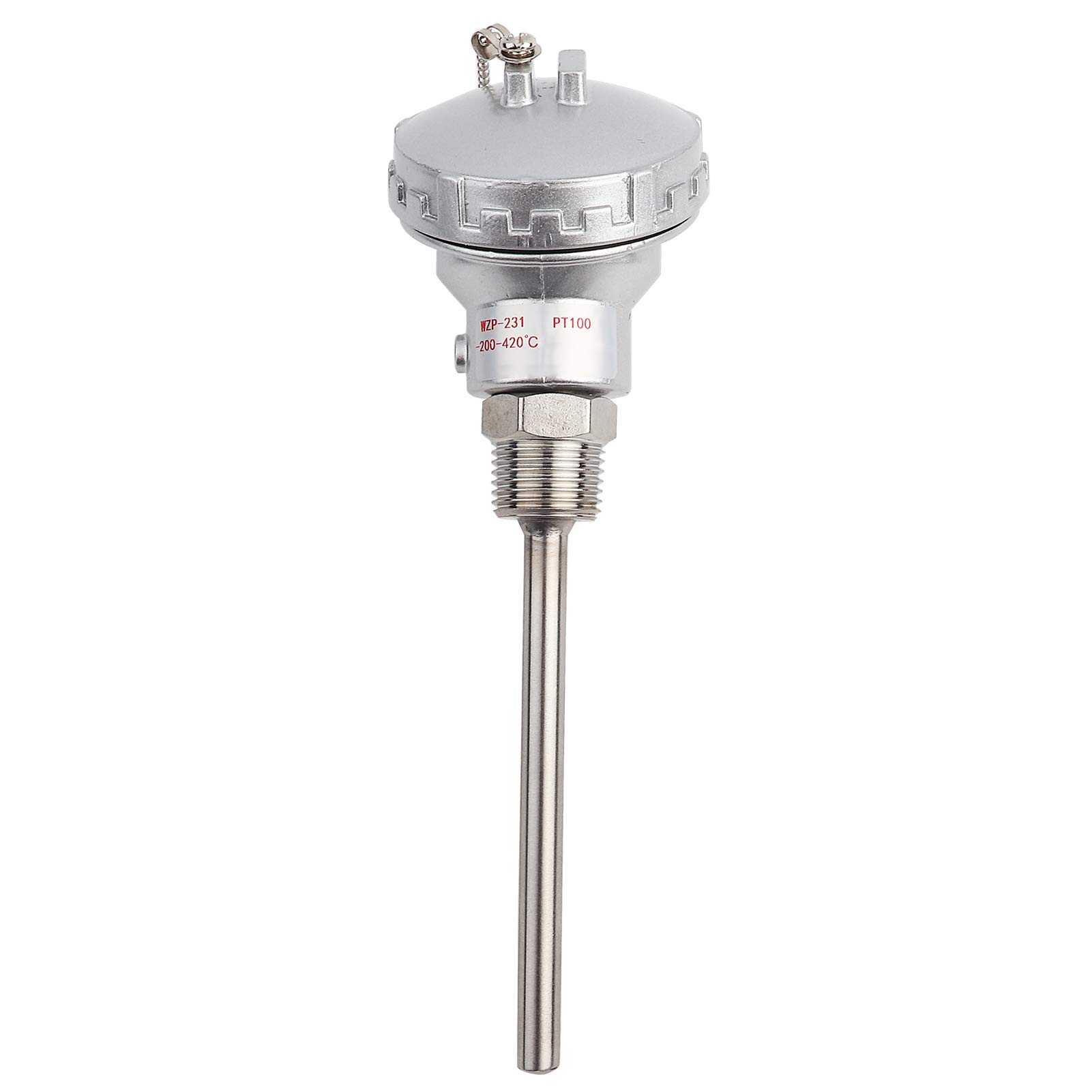 Stable 1/2" NPT Thread Thermocouple Terminal Head Mini Size RTD PT100 Temperature Sensor Probe High(Protection Tube 100mm) 3