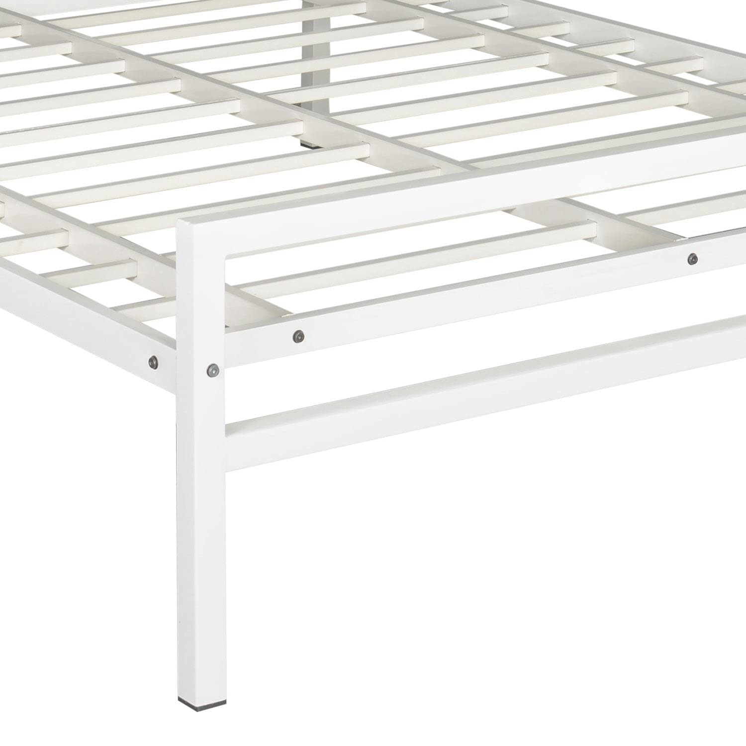 Doctor Dreams by Nilkamal Queen Size Striker Classic Metal Bed with Plus Memory Foam 6 Inch Orthopaedic Mattress, Comes with Soft Cover, Firmness Premium Mattress (White & Blue, 78 x 60) 6