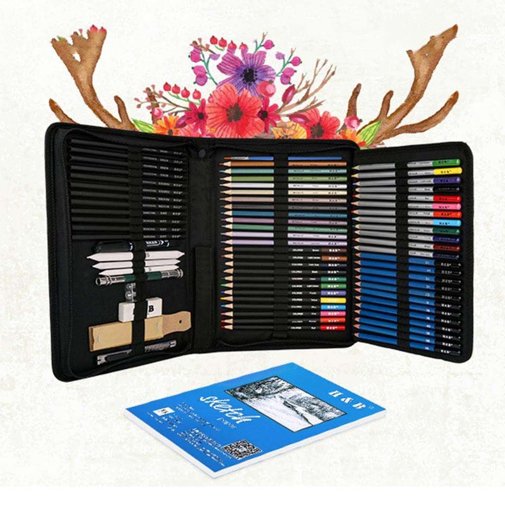 GIANTE 71x Professional Drawing Artist Kit Set Pencils Sketch Charcoal Art Bag Tool (59032828GI) 1