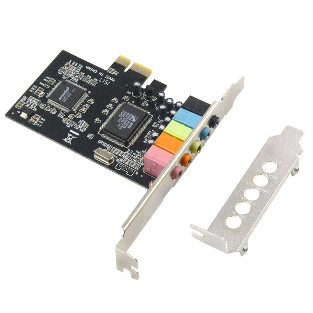 GODSHARK 5.1 Internal PCIe Sound Card for PC Windows 8 7 with Low Profile Bracket, 3D Stereo PCI-e Audio Card, CMI8738 Chip 32/64 Bit Sound Card PCI Express Adapter 1