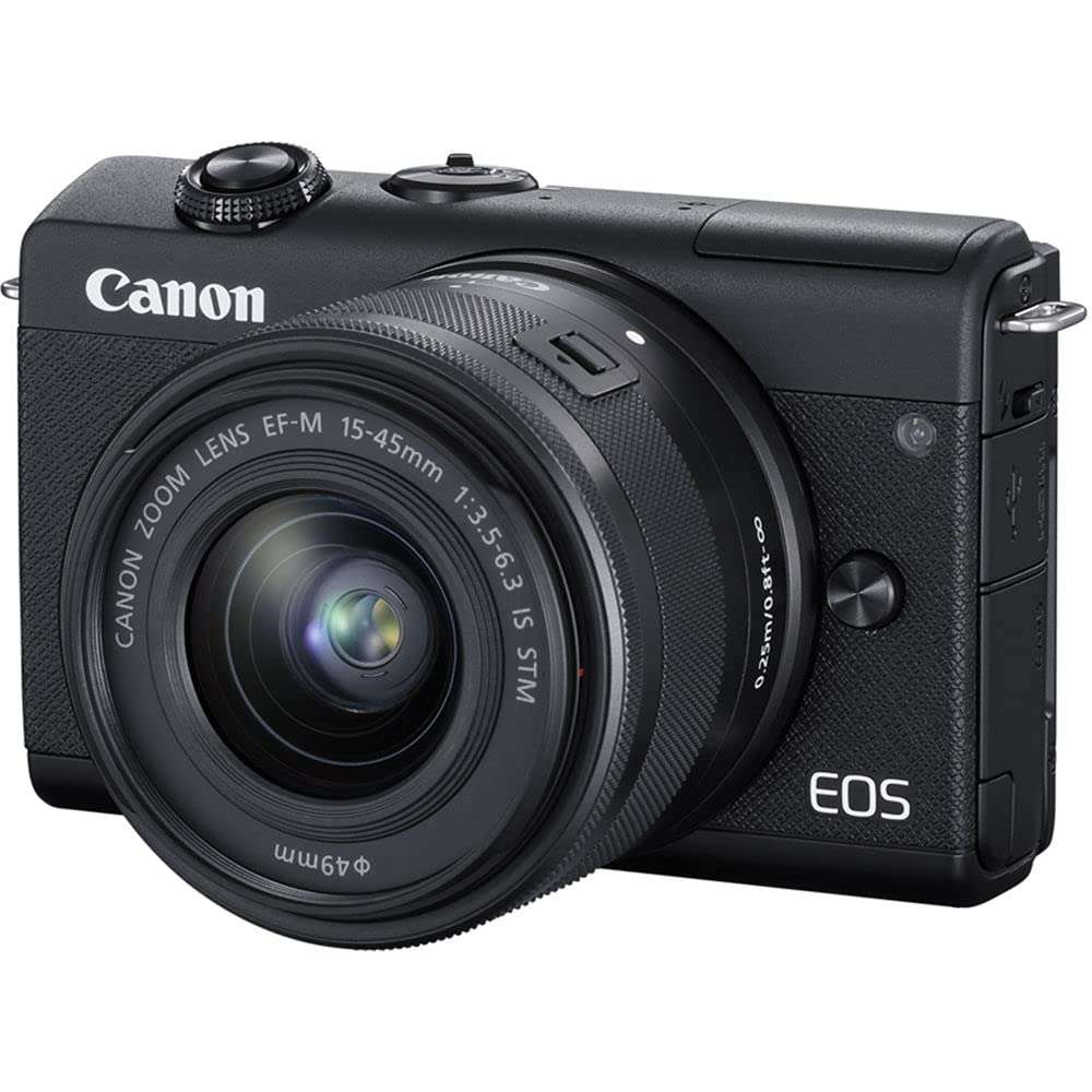 Canon EOS M200 Mirrorless Digital Camera (Black) w/EF-M 15-45mm f/3.5-6.3 is STM + Wide-Angle and Telephoto Lenses + Portable Tripod + 64GB Memory Card + Deluxe Accessory Bundle 2