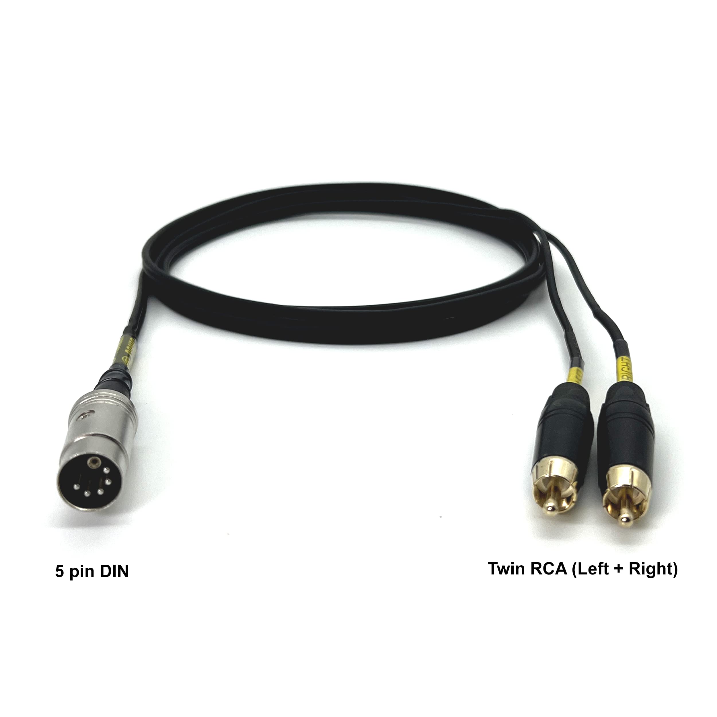 Sonic Plumber Twin RCA Male to 5-pin DIN Cable for Bang & Olufsen/NAIM/QUAD stereo systems (5m / 16.4ft) 5