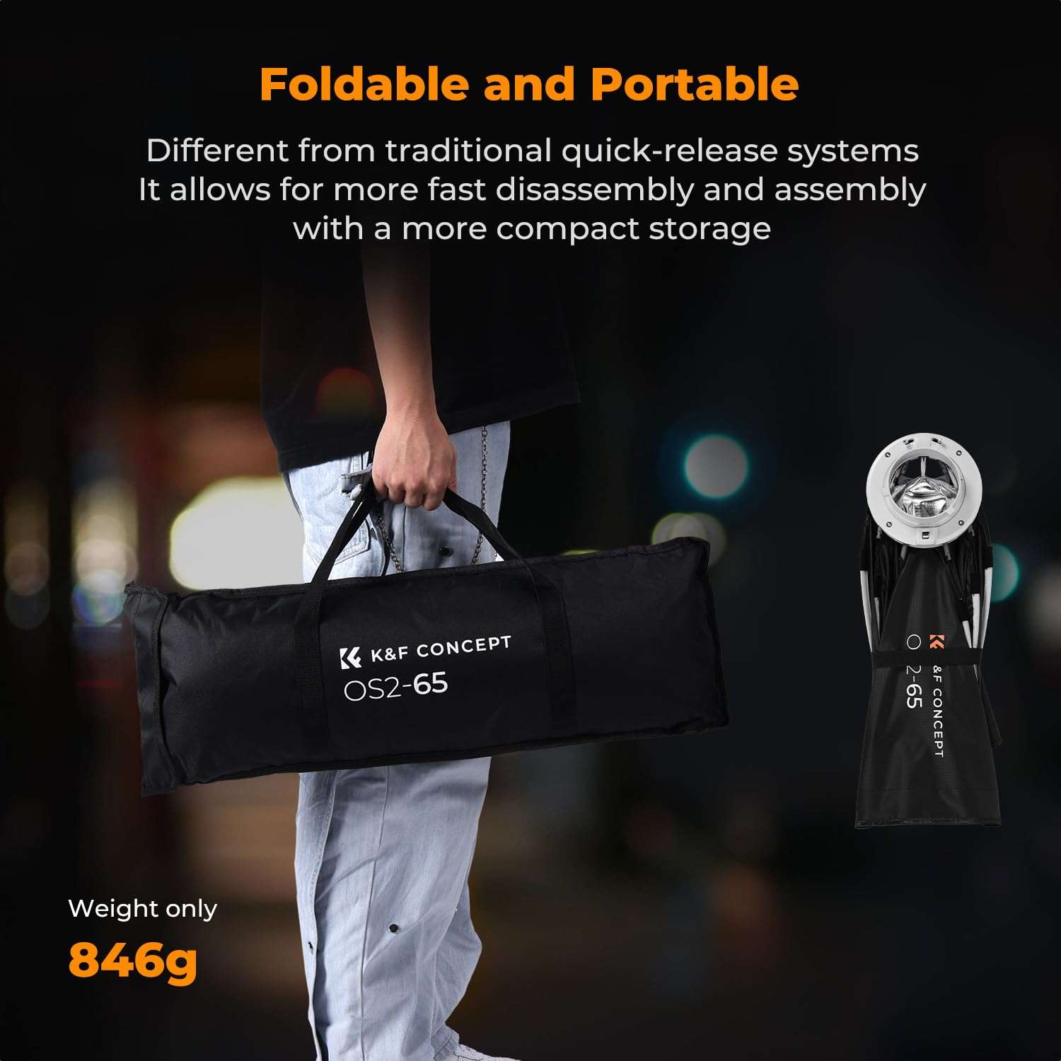 K&F CONCEPT Octagonal Softbox, 65cm/25.6in Quick Release Softbox with Bowens Mount, Carrying Bag, for Photography, Studio Portrait Shooting 6