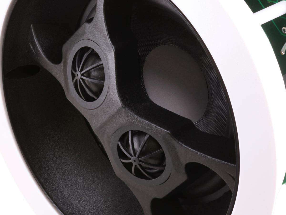 Monoprice 2-Way In-Ceiling Speakers - 6.5 Inch, Dual Input Stereo, Glass Composite Woofer (Pair) - Aria Series 4