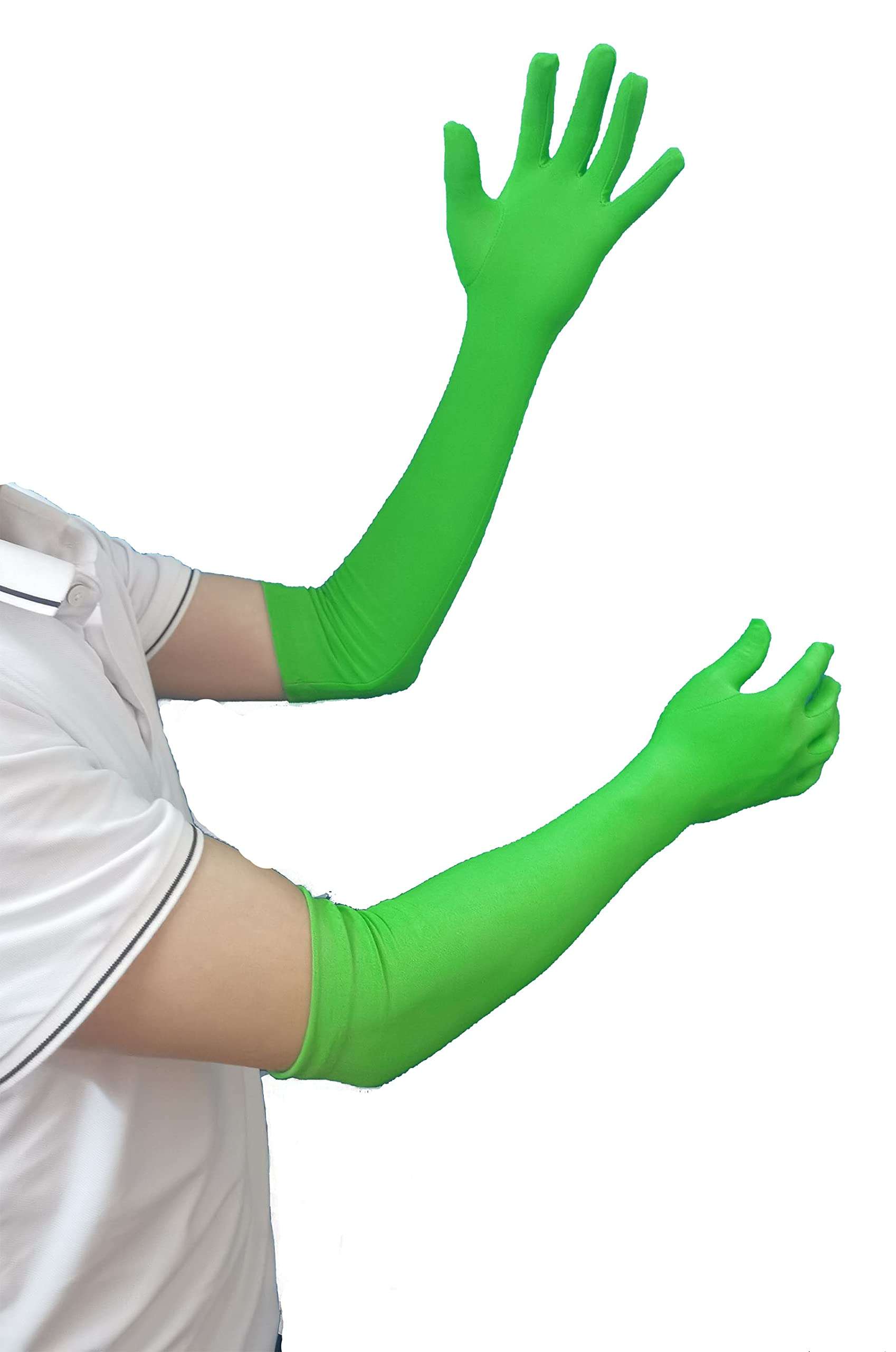 Chromakey Gloves Green Chroma Key Glove Invisible Effects Background Chroma Keying Green Gloves for Green Screen Photography Photo Video… (Tight, Green), 50x12cm 5