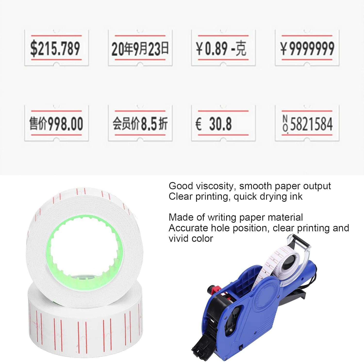 SAMVARDHAN Price Labels Paper Tag Mark Sticker for MX-5500 Price Gun Labeller, 10 Rolls 5