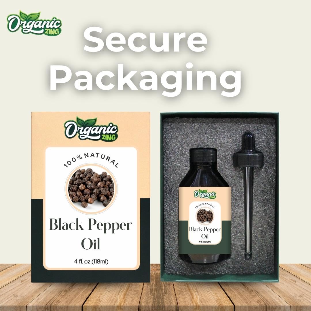 Organic Zing Black Pepper (Piper Nigrum) Oil | Pure & Natural Essential Oil for Skincare and Hair Care - 118ml/3.99fl oz 5