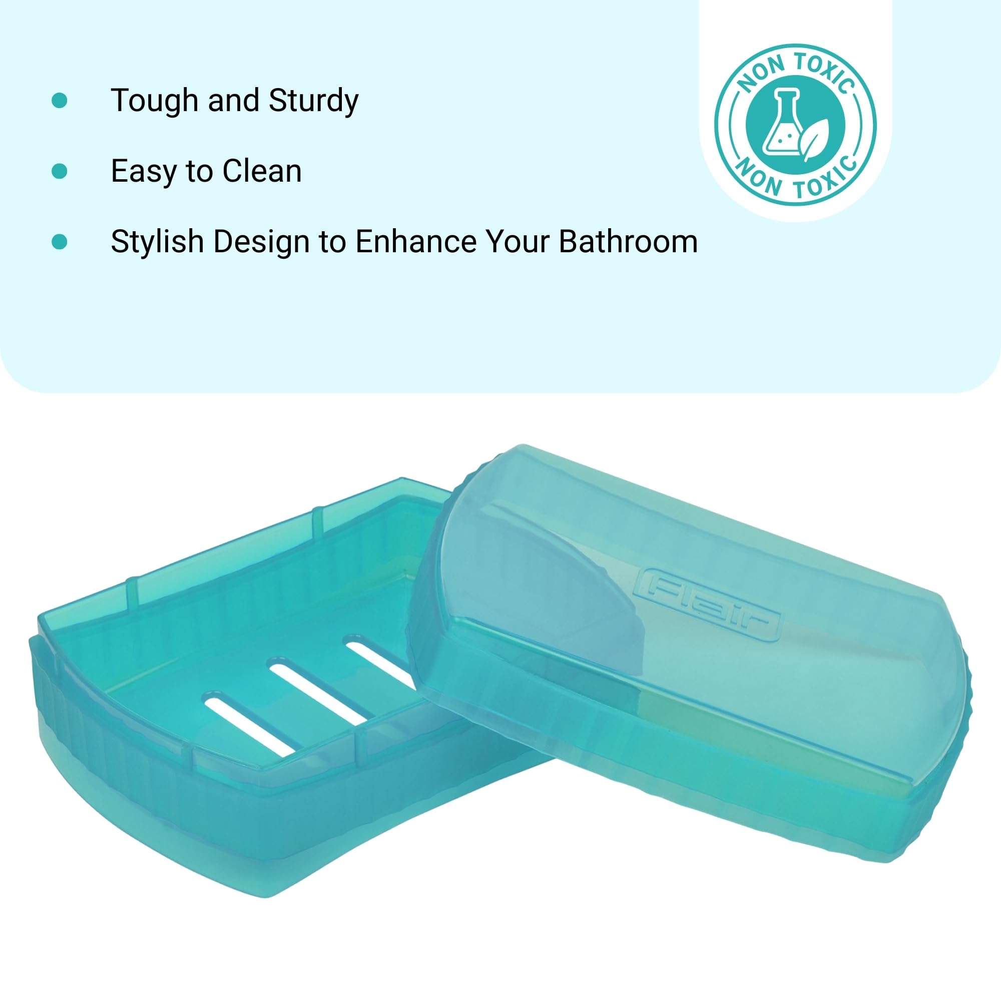 FLAIR Estella Crystal Soap Case – Stylish, Reusable & Durable Soap Box for Bathroom & Shower Use (Green) 5