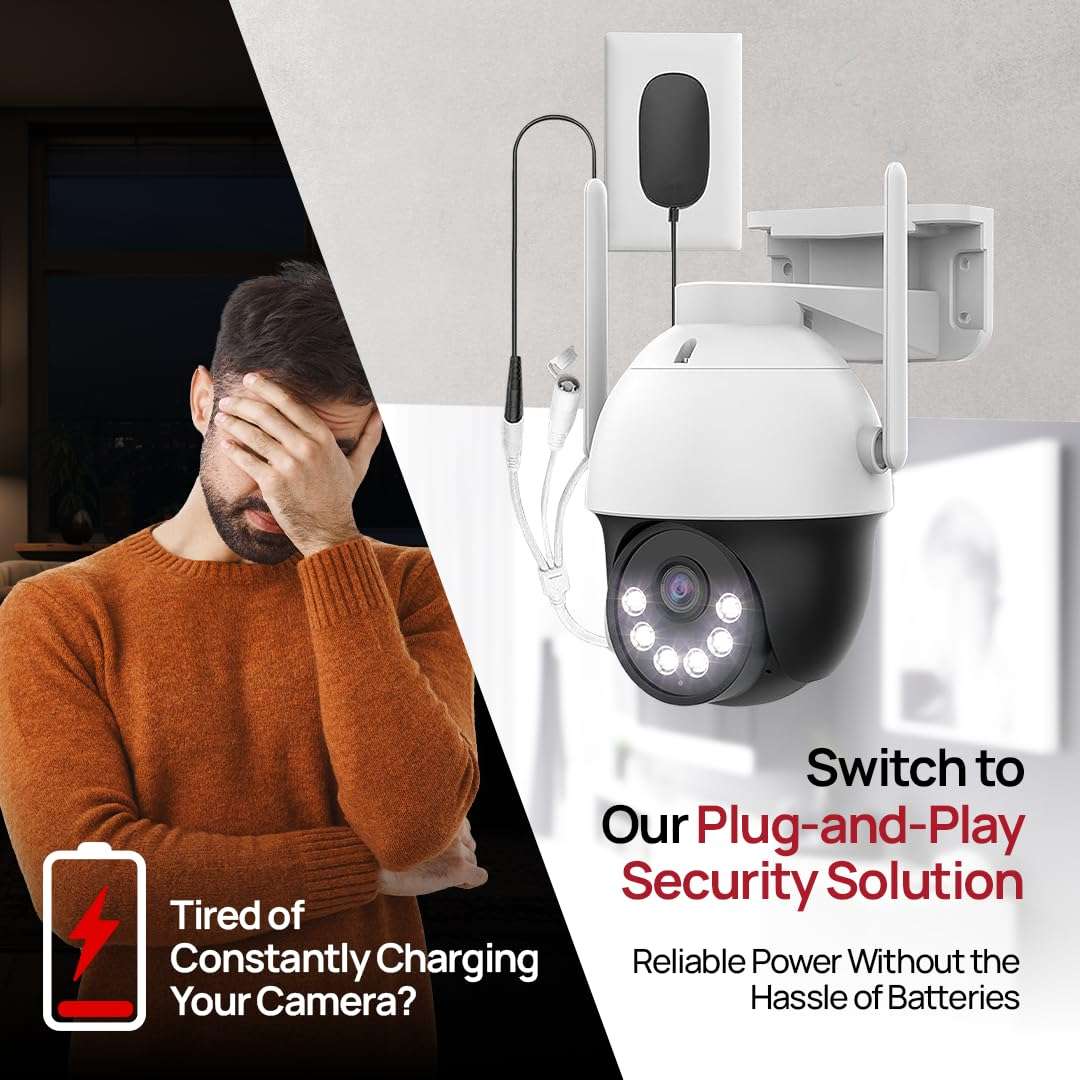 Crystal Vision Technology 3MP AI-Powered Pan-tilt Camera with Super Bright 6-LED Floodlight, Two-Way Audio, and Exclusive Panic Siren 5