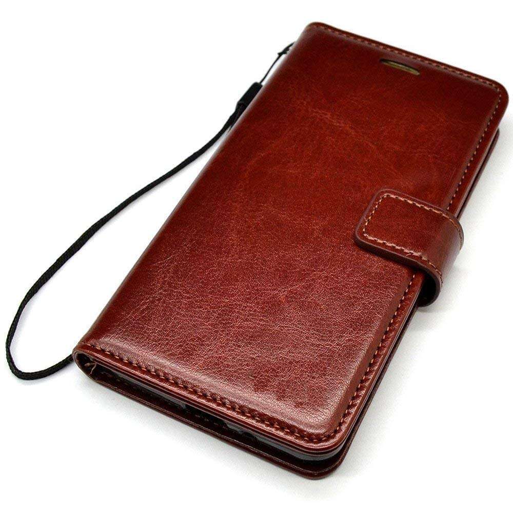 Frazil Vintage Stylish PU Leather Kickstand Premium Wallet Flip Case Cover with [ Stand View & Card Holder Option ] for Vivo Y95 (Brown) 2