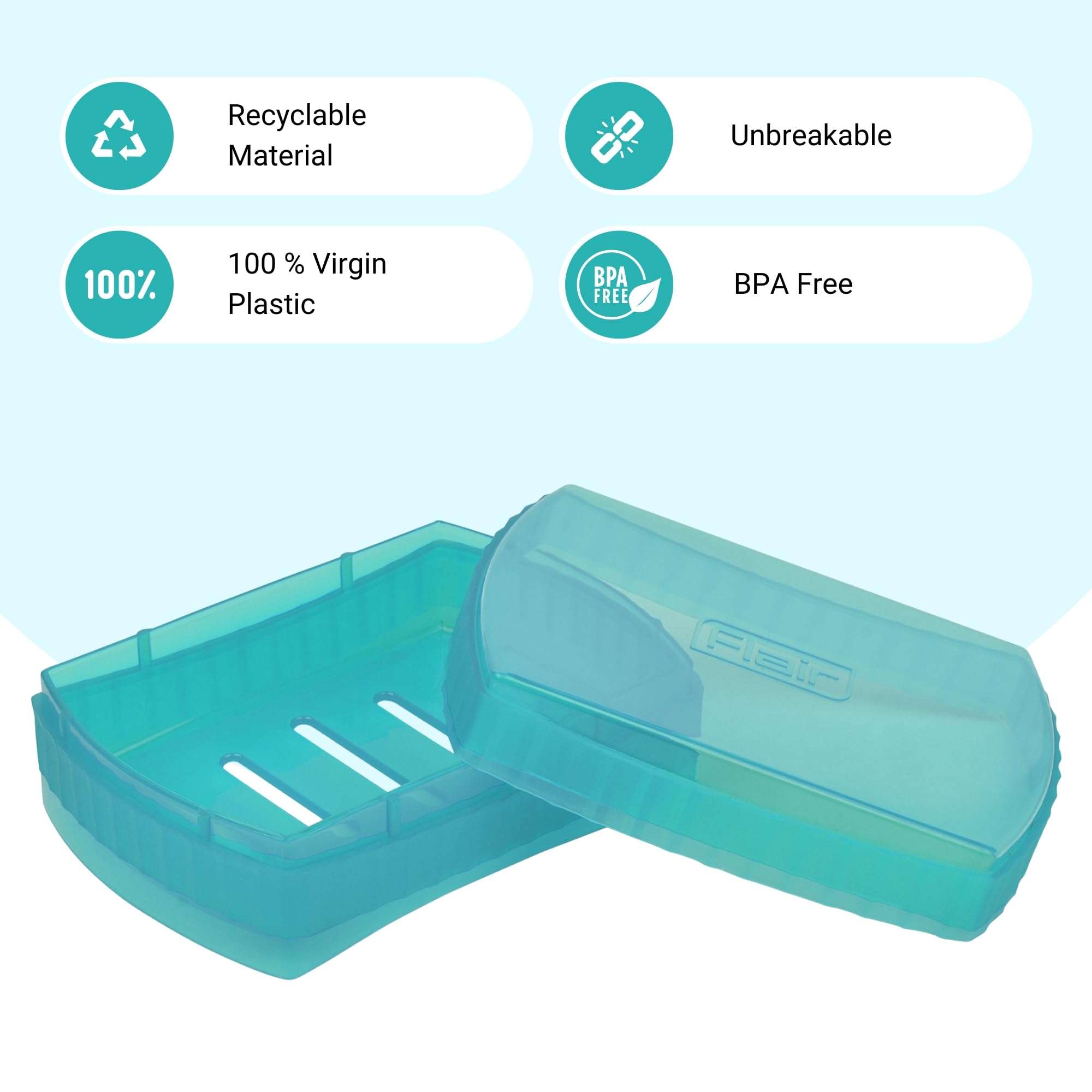 FLAIR Estella Crystal Soap Case – Stylish, Reusable & Durable Soap Box for Bathroom & Shower Use (Green) 4