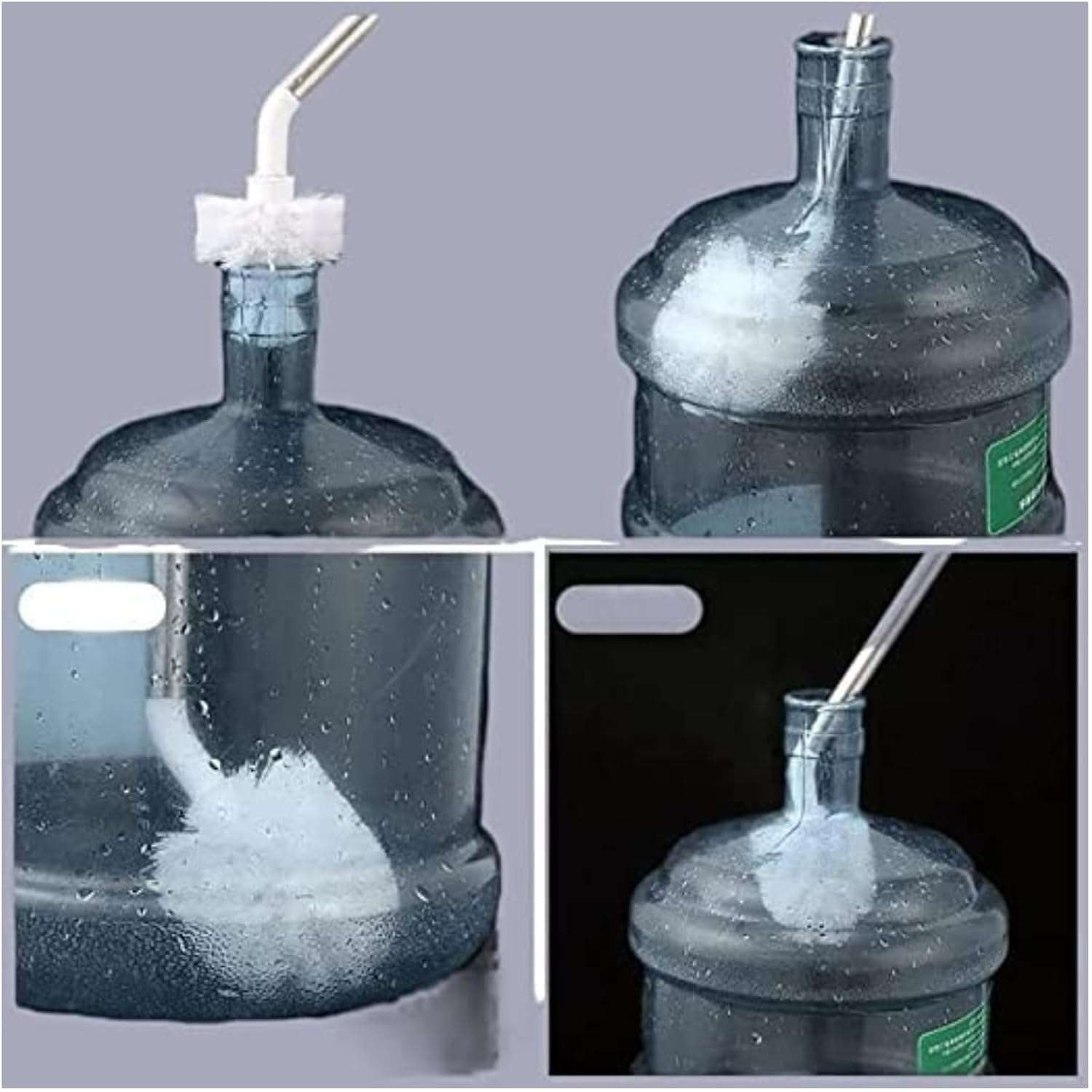 360° Rotating Water Jar Cleaning Brush for 20L Bottle – Long Handle Bottle Cleaner with Nylon Bristles – Deep Cleaning Tool for Big Can – Stainless Steel Rod (Multicolor) 6