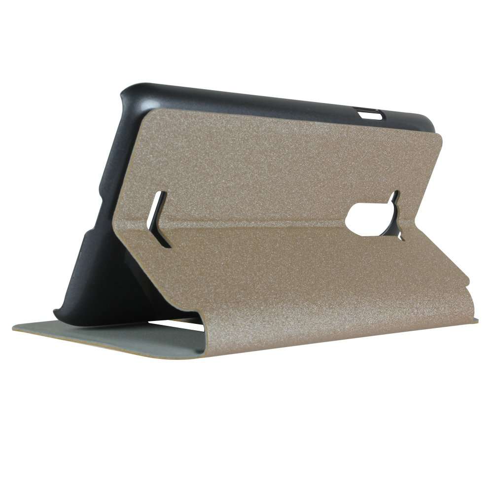 Heartly Gold Sand Sparkle Luxury PU Leather Window Flip Stand Back Case Cover for Coolpad Note 3/Coolpad Note 3 Plus - Hot Gold 4