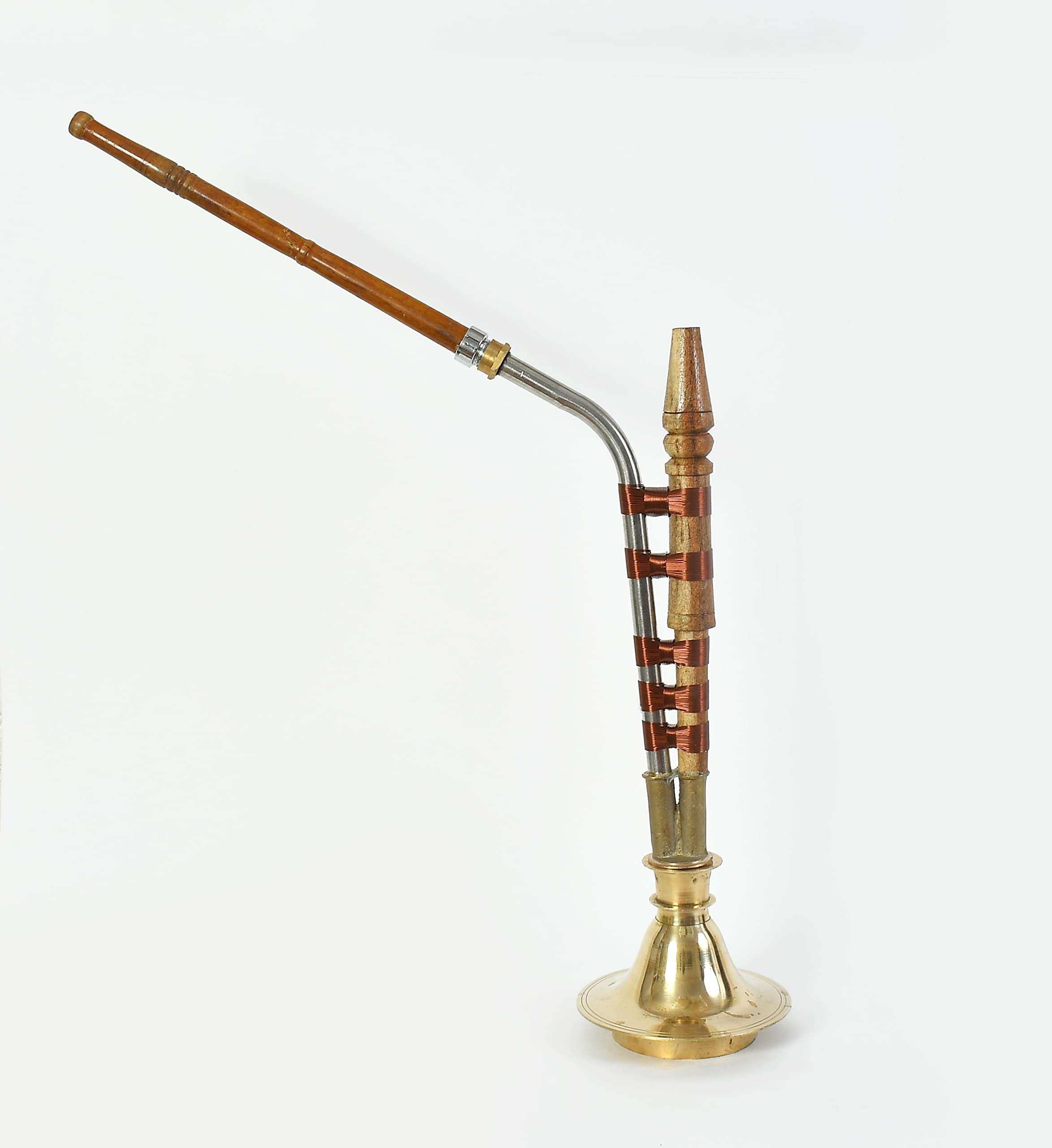 Copper Gold Ross Desi hookah brass medium size with mitti chillum and all accessories Size 23×16× 6 inch inches 3
