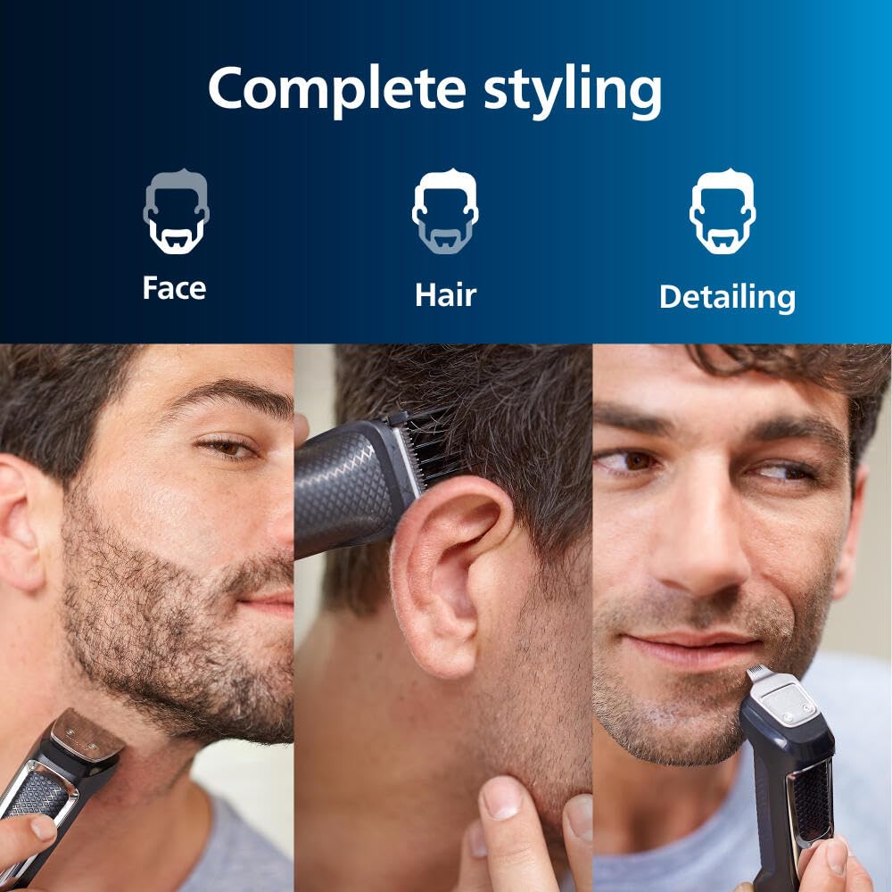 Philips Norelco Multigroom 3000 Series, All-in-One Trimmer, Beard Trimmer and Hair Clipper, 15-Piece Men's Grooming Kit for Head, Beard, Face, Nose, Ears, No Blade Oil Needed, Soft Pouch, MG3770/40 4