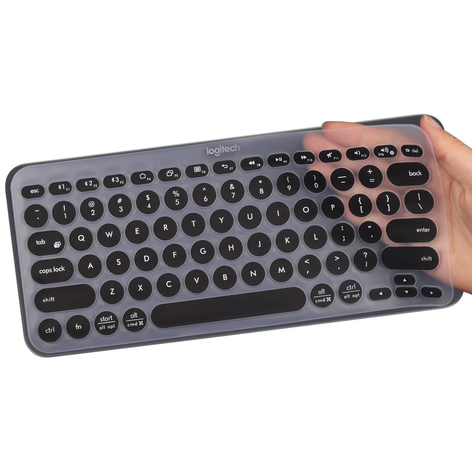 MUBUY Keyboard Cover Skin for Logitech K380 Ultra-Thin Silicone Keyboard Cover -BK 4
