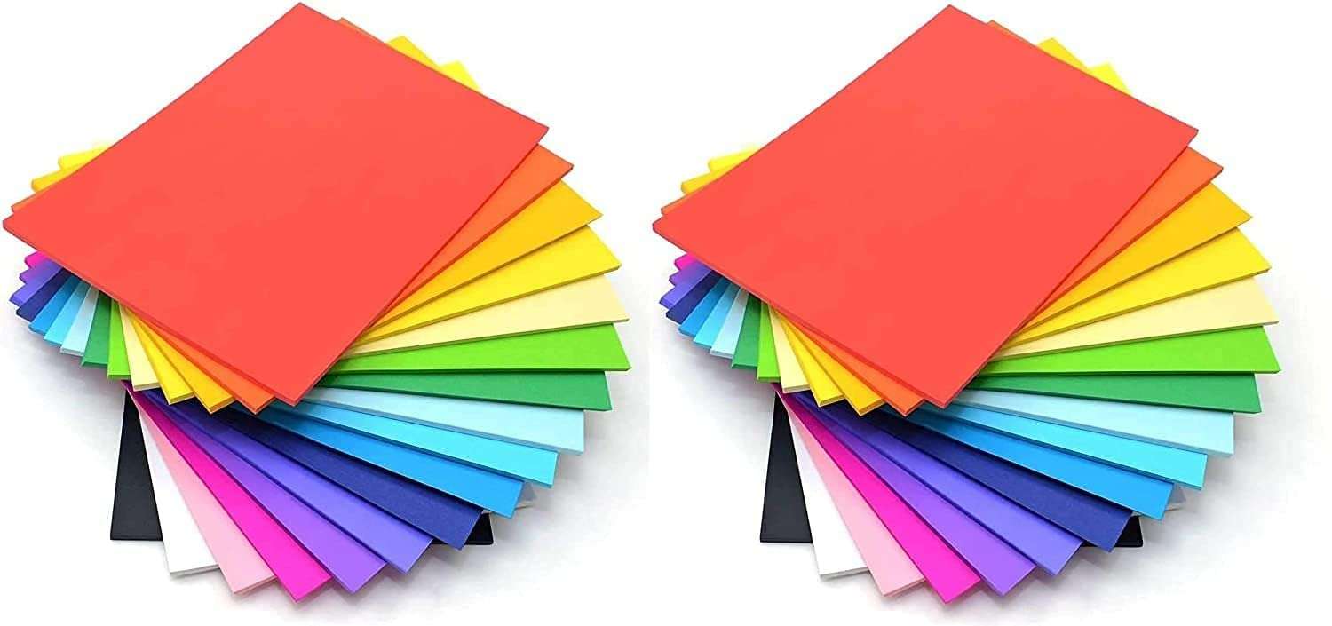 HRBS 40pcs Color Sheets For Copy Printing Papers/Art and Craft Paper A4 Sheets Double Sided Colored Origami Folding School, Office Stationery, Kids Childhood Craft DIY Activites, Making Cards. 1