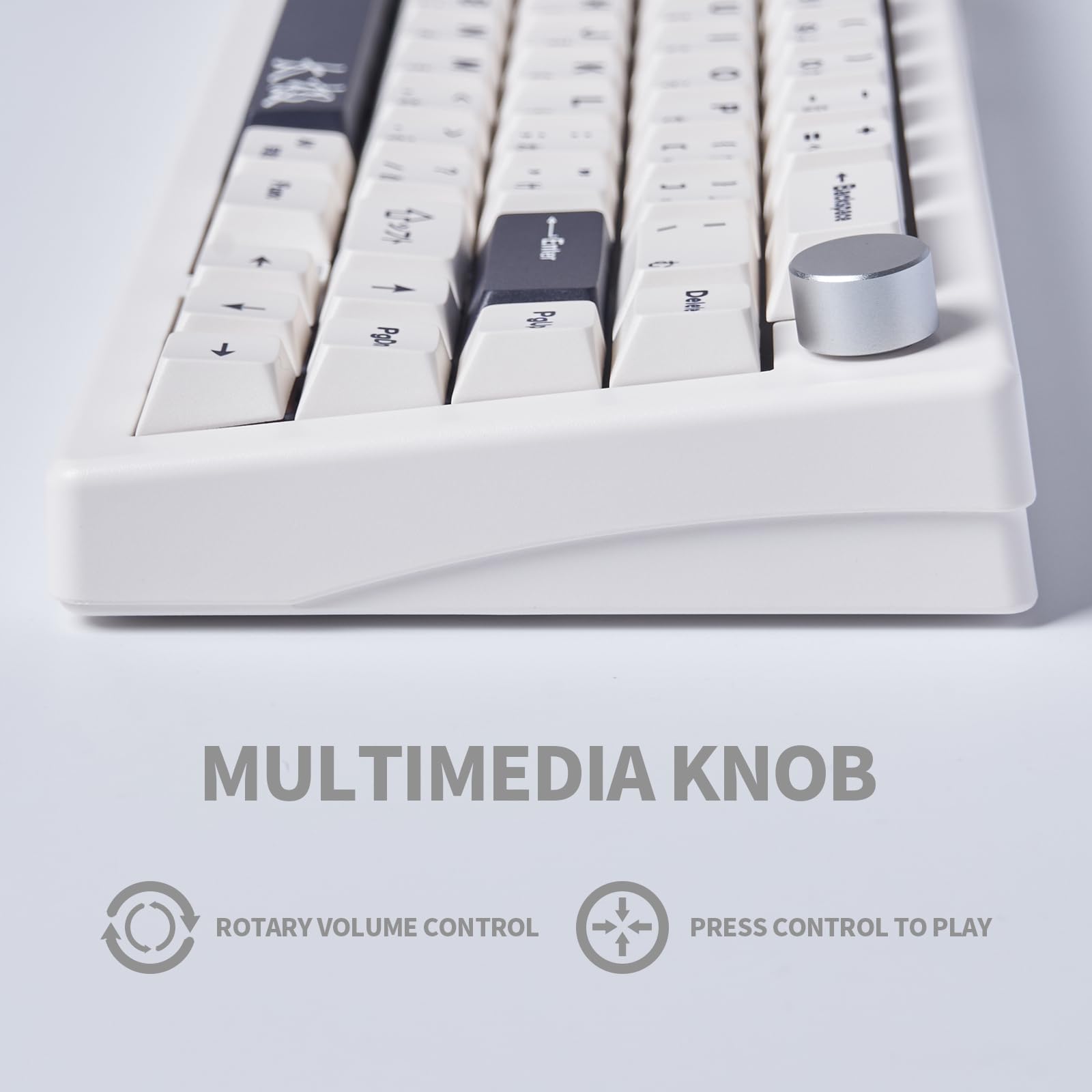 SUEHIODHY GMK67 White Japanese Mechanical Keyboard Hot-Swappable Bluetooth/2.4G/Type-C 65% Custom RGB Keyboard with Linear Lubed Switches VIA Programmable Volume Knob for Win/Mac/iOS 3