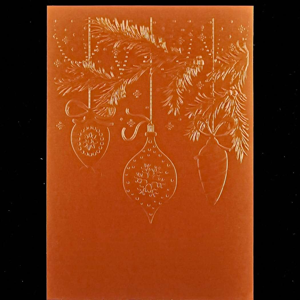 KWELLAM 3D Merry Christmas Ball Pine Branch Background Plastic Embossing Folders for Card Making Scrapbooking and Other Paper Crafts 4092605 4