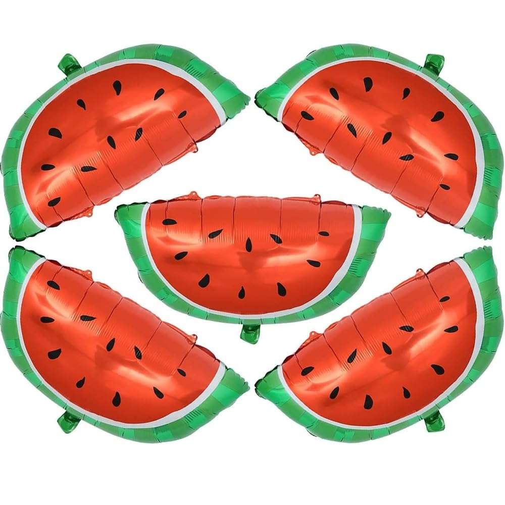 Pop The party 5 Pieces Watermelon Foil Balloons Watermelon Balloons Cartoon Fruit Foil Balloons for Summer Themed Birthday Baby Shower Wedding Party Decoration Supplies 1