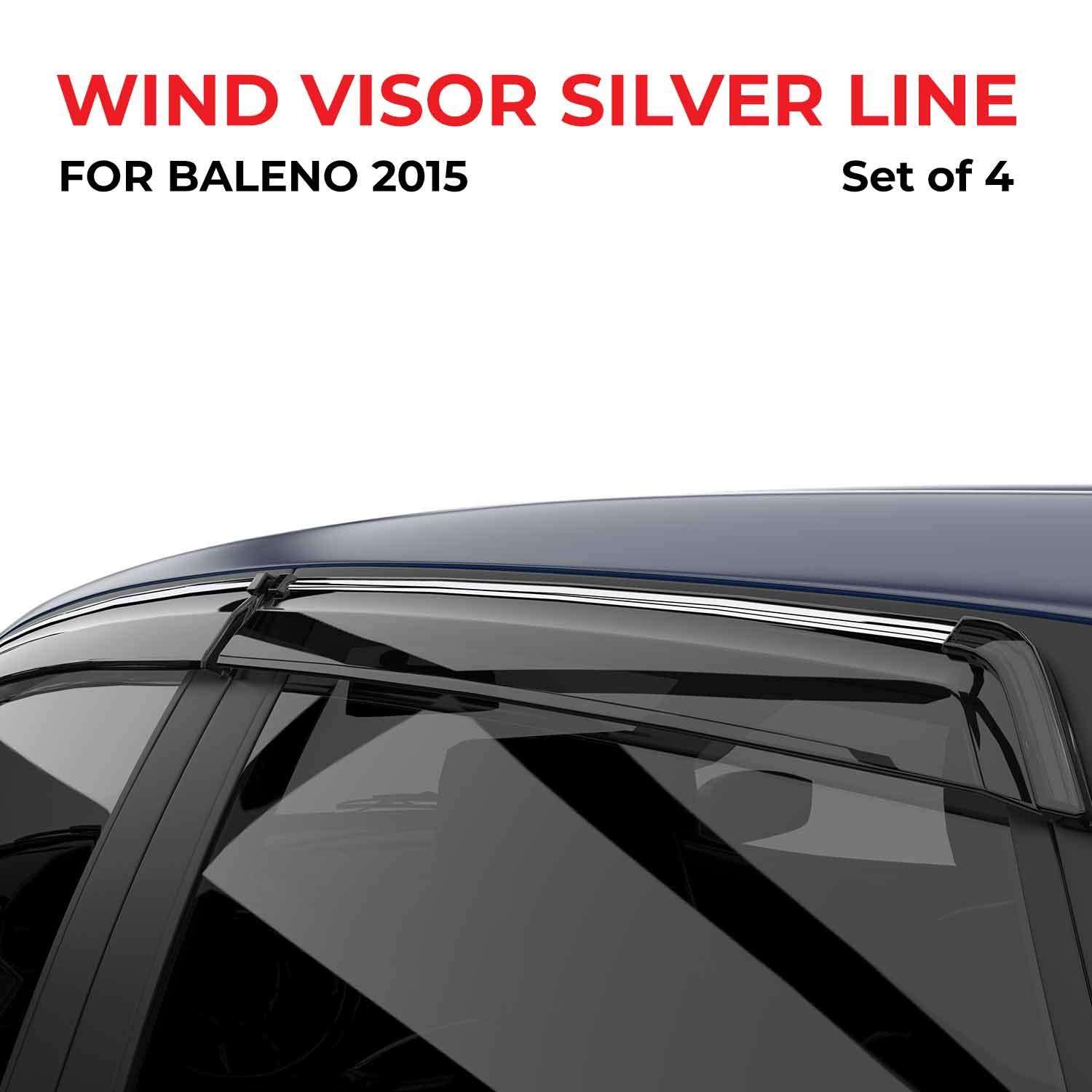 Sepia Silver Line Door Visor for Baleno (Set of 4) 2