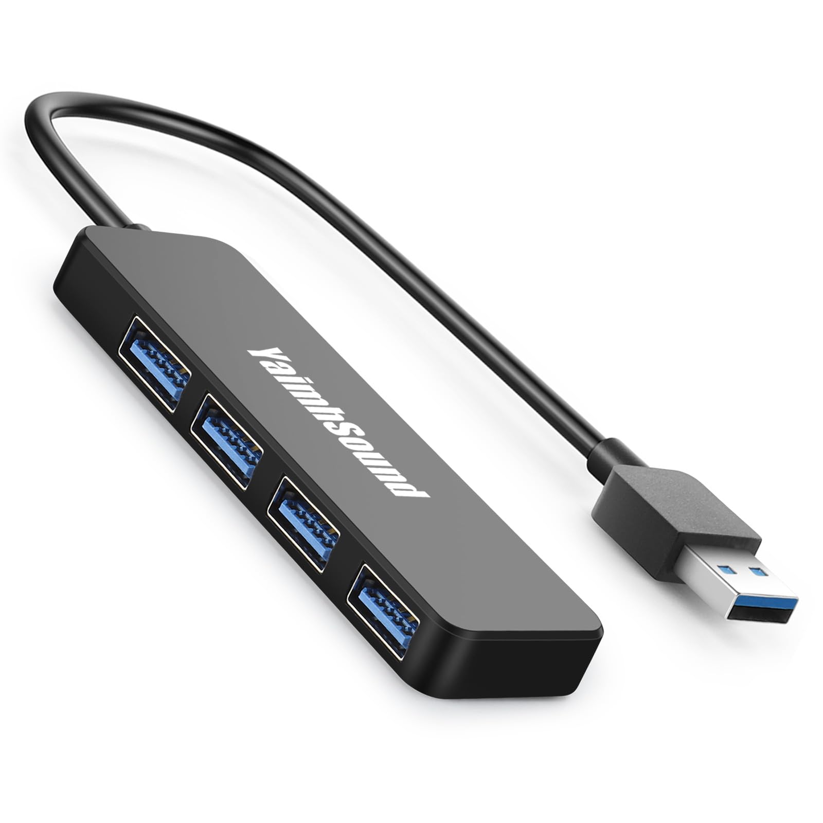 4-Port USB Hub 3.0, YaimhSound USB Splitter for Laptop, Keyboard and Mouse Adapter for Dell, Asus, HP, MacBook, Surface Pro, Acer, Ps4, Xbox, Flash Drive, SSD, Printer, Camera 1