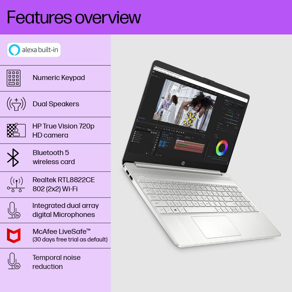 HP Laptop 15s, 12th Gen Intel Core i7-1255U, 15.6-inch (39.6 cm), FHD, 16GB DDR4, 512GB SSD, Intel Iris Xe Graphics, Backlit KB, Thin & Light (Win 11, MSO 2021, Silver, 1.69 kg), fq5190TU 3